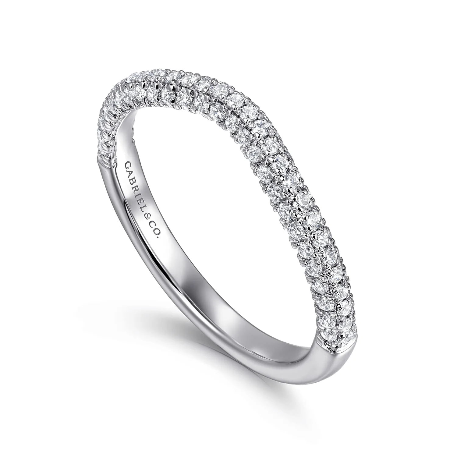 Diamond Wedding Band in 14K White Gold, photograph 3