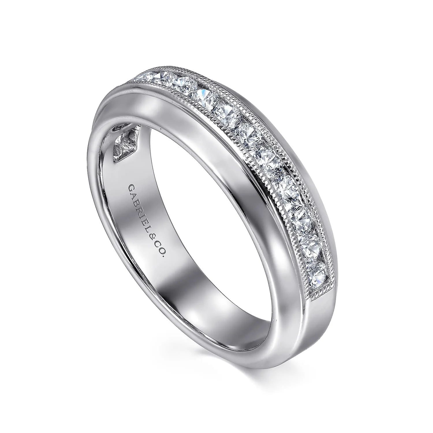 Diamond Matching Wedding Band in 14K White Gold, photograph 3