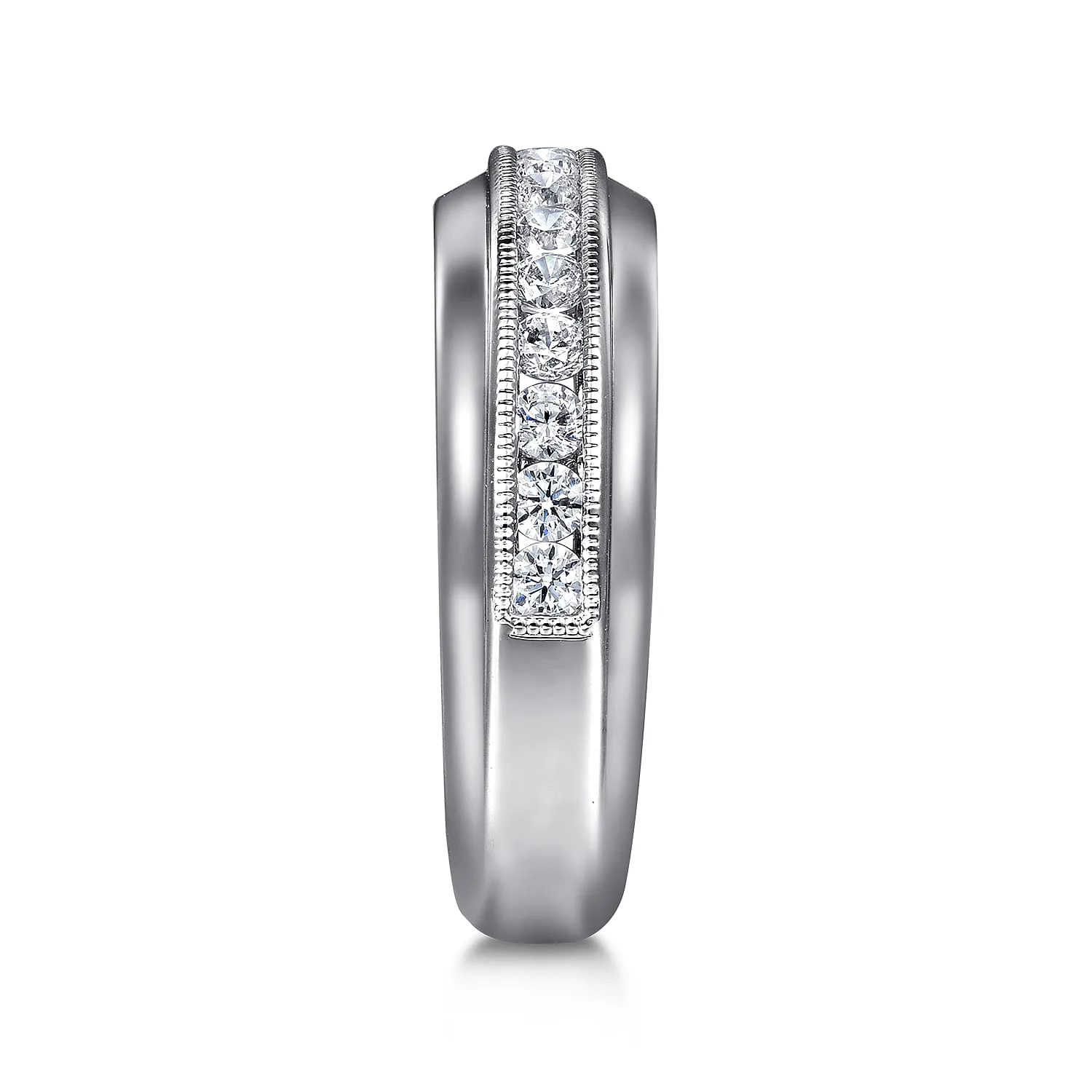 Diamond Matching Wedding Band in 14K White Gold, photograph 5