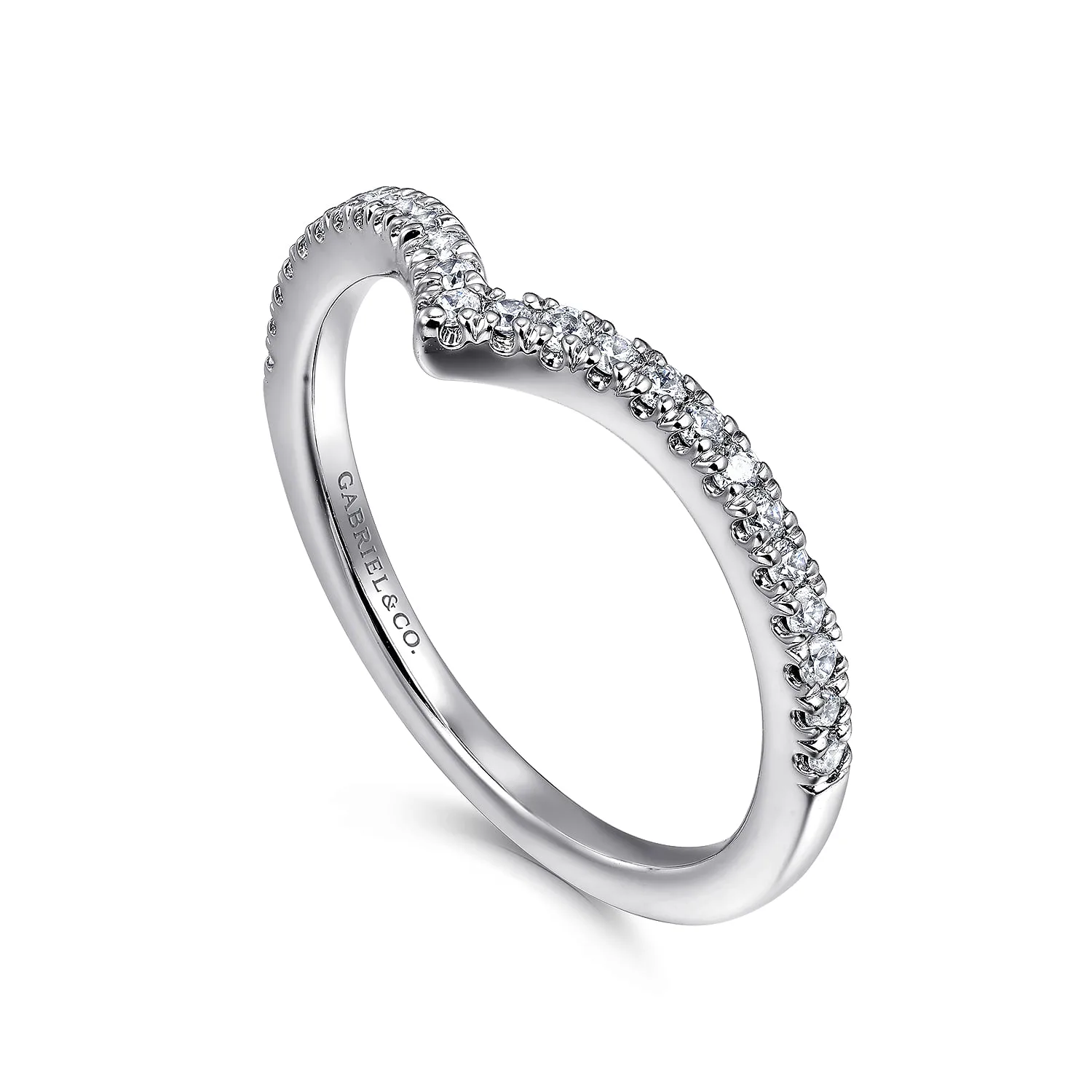 Diamond Wedding Band in 14K White Gold, photograph 3