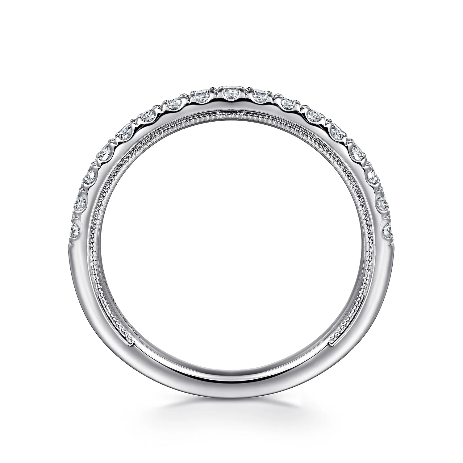 Diamond Wedding Band in 14K White Gold, photograph 2