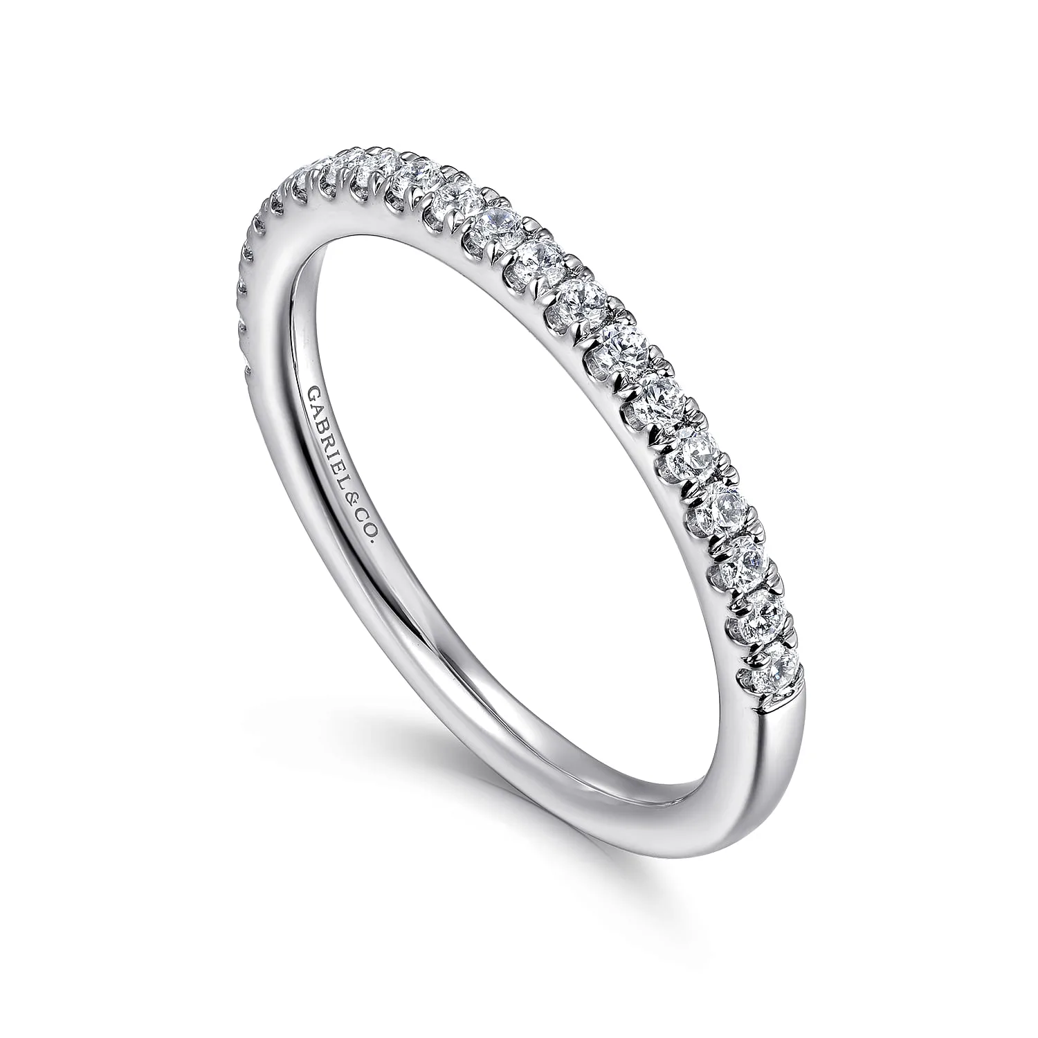 Diamond Matching Wedding Band in 14K White Gold, photograph 3