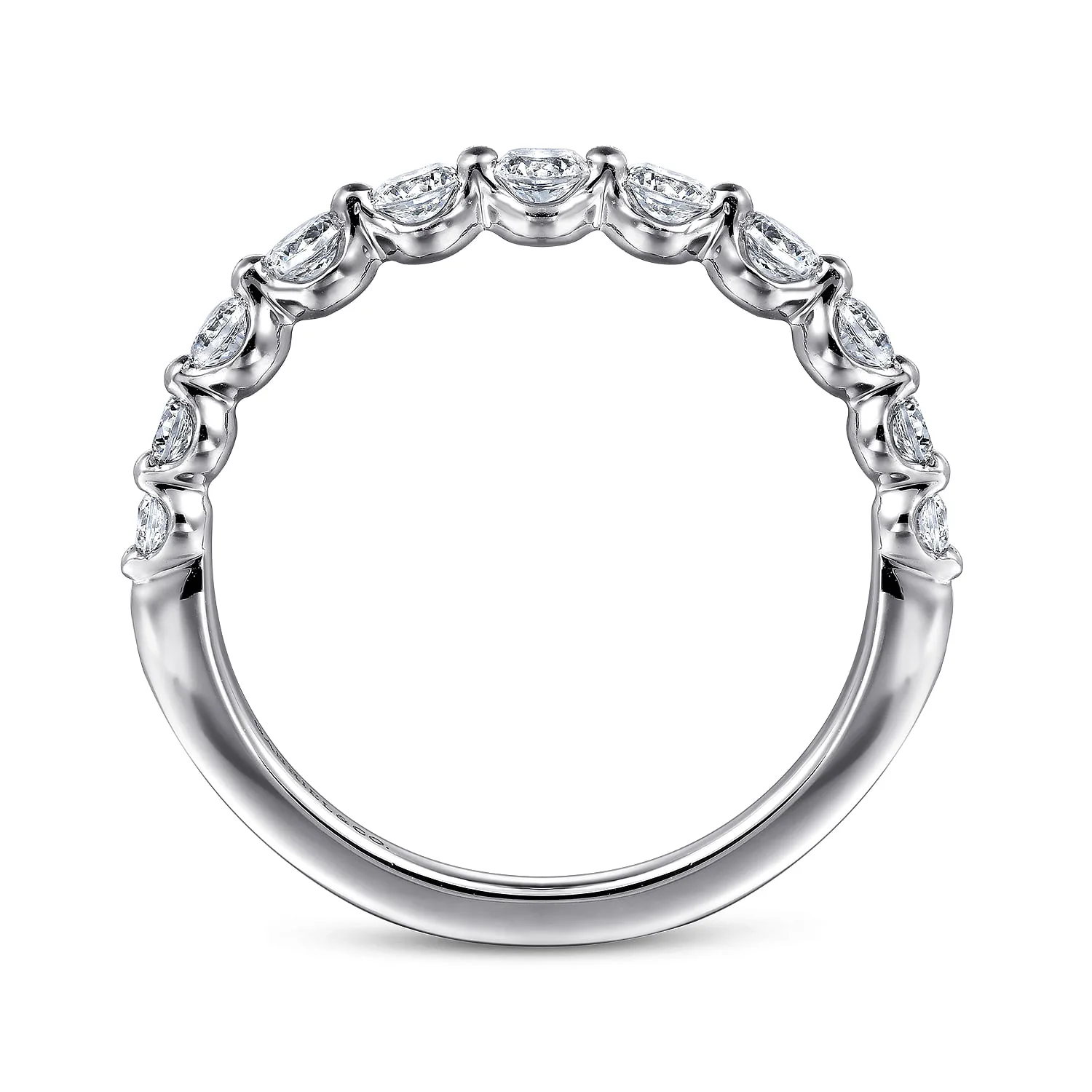 Diamond Wedding Band in 14K White Gold, photograph 2