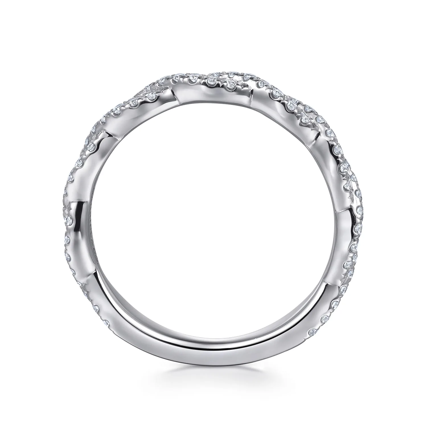 Diamond Matching Wedding Band in 14K White Gold, photograph 2
