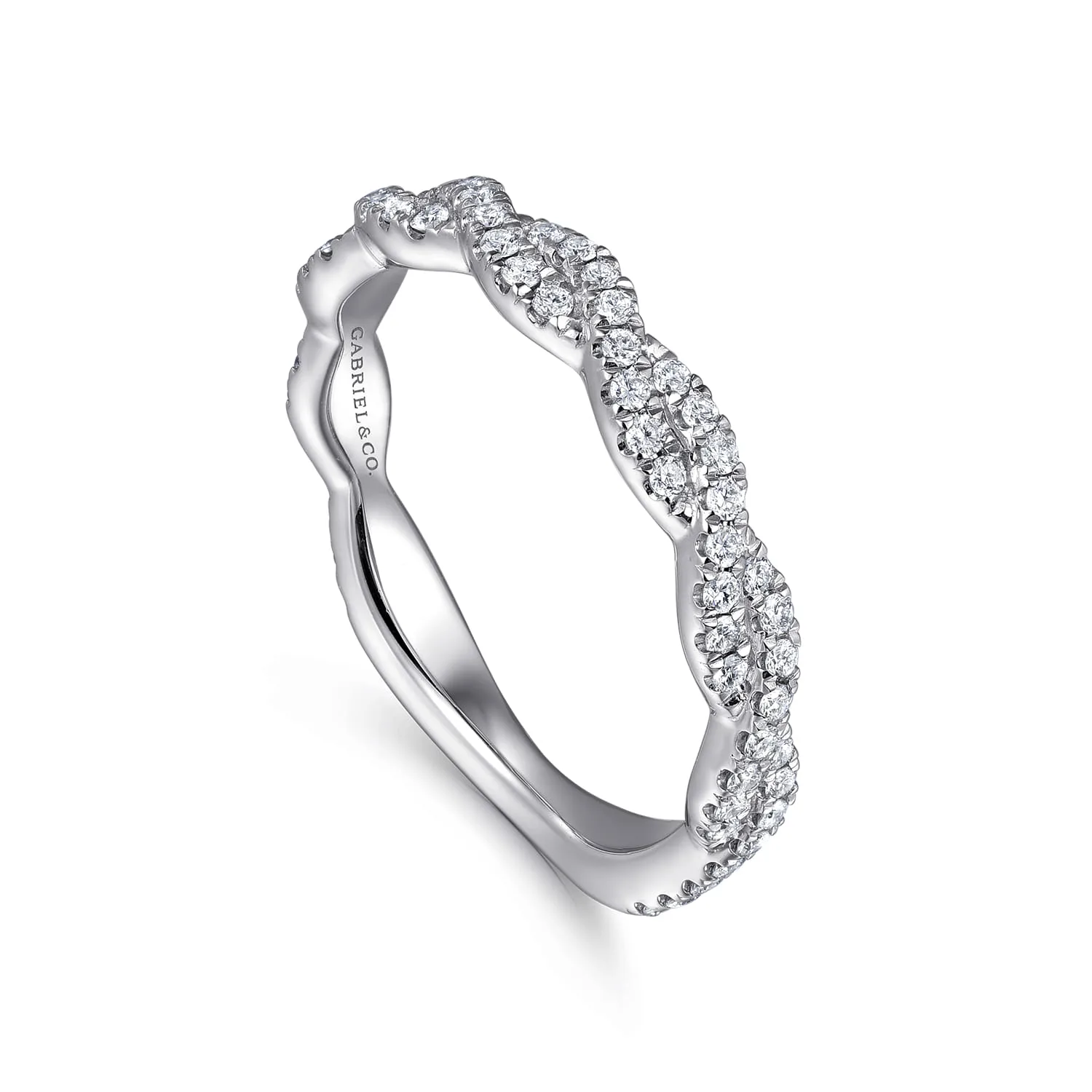 Diamond Matching Wedding Band in 14K White Gold, photograph 3