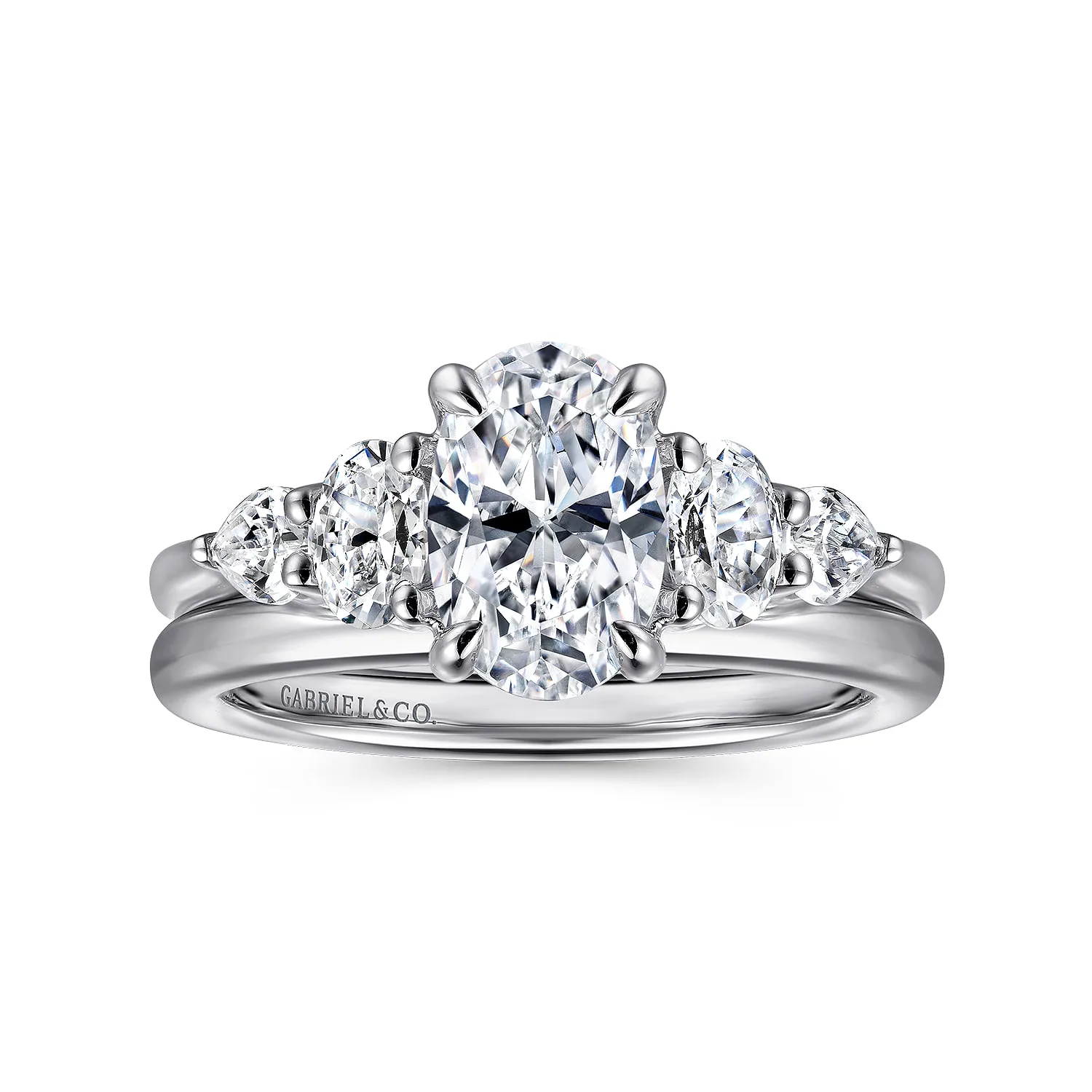 Diamond Matching Wedding Band in 14K White Gold, photograph 4