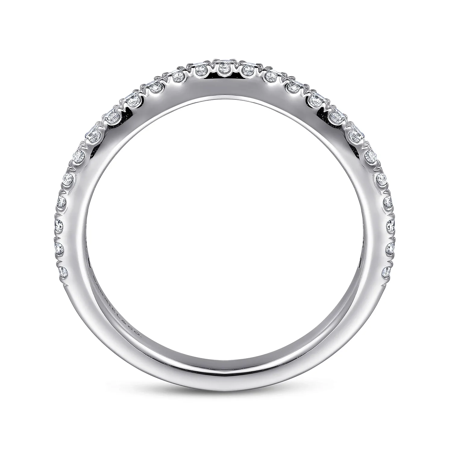 Diamond Wedding Band in 14K White Gold, photograph 2