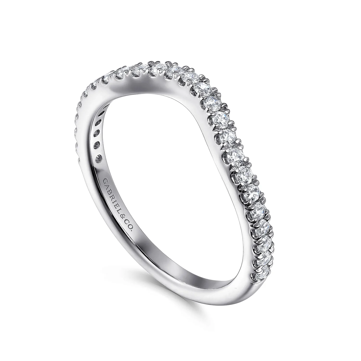 Diamond Wedding Band in 14K White Gold, photograph 3