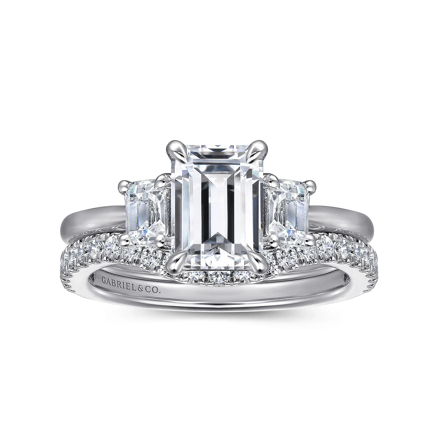 Diamond Wedding Band in 14K White Gold, photograph 4