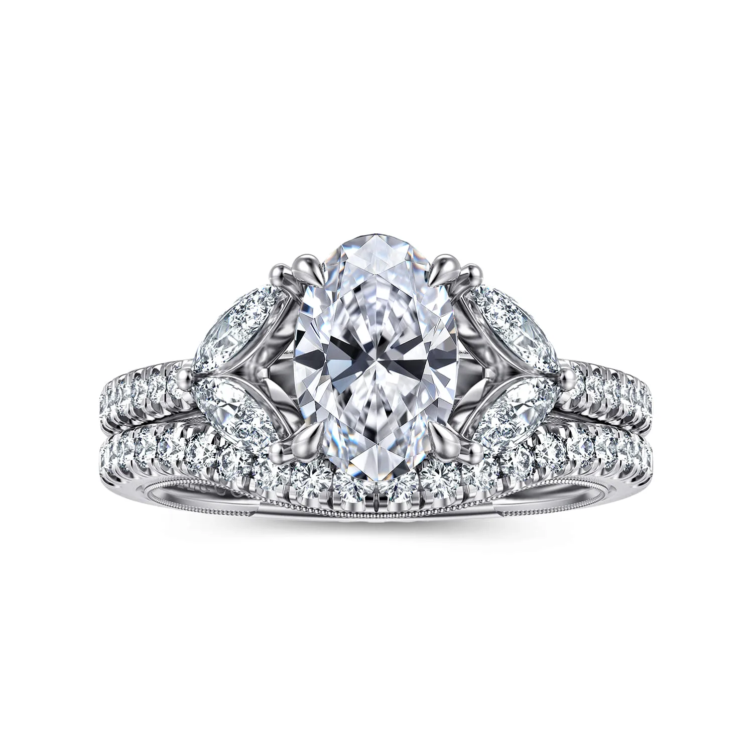 Diamond Matching Wedding Band in 14K White Gold, photograph 4