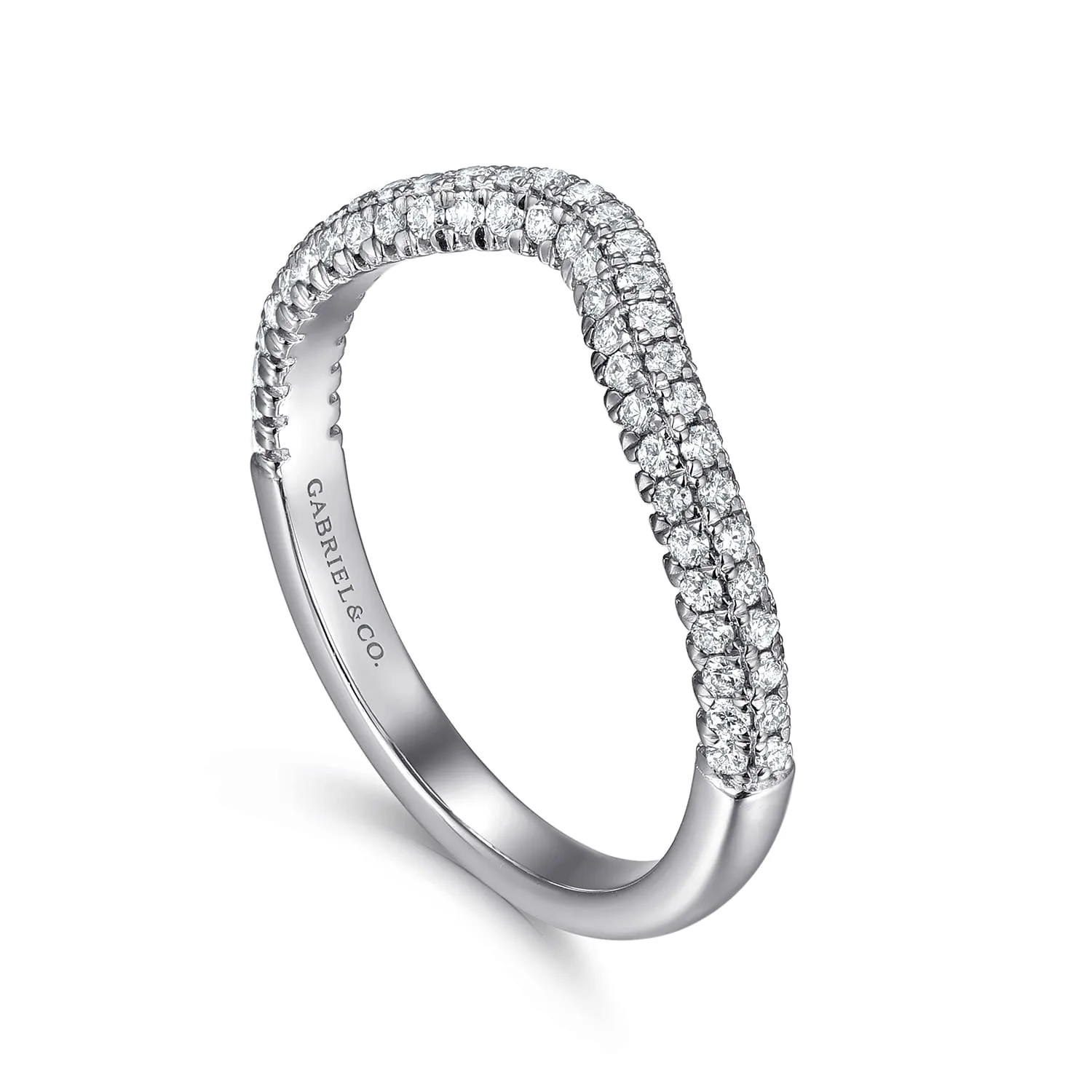 Diamond Matching Wedding Band in 14K White Gold, photograph 3