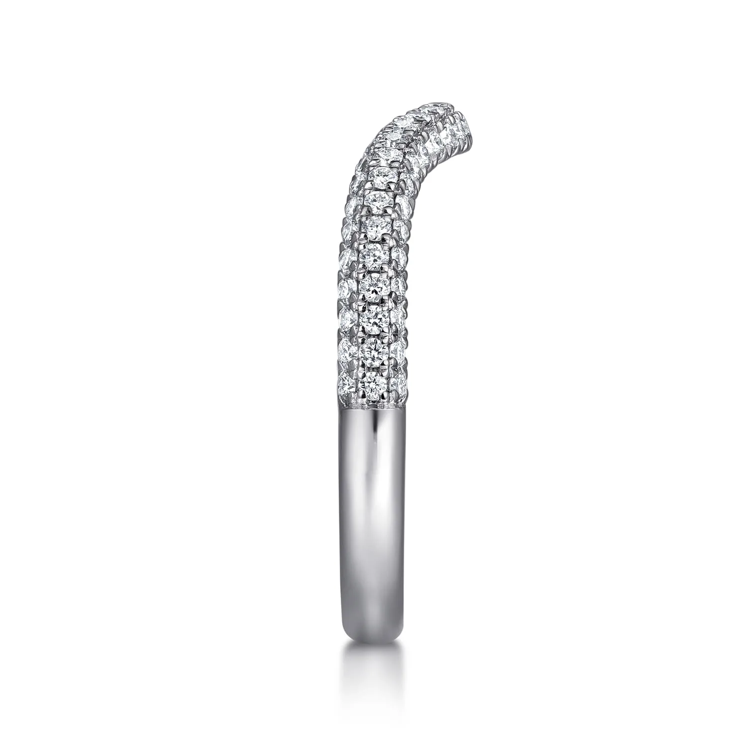 Diamond Matching Wedding Band in 14K White Gold, photograph 5