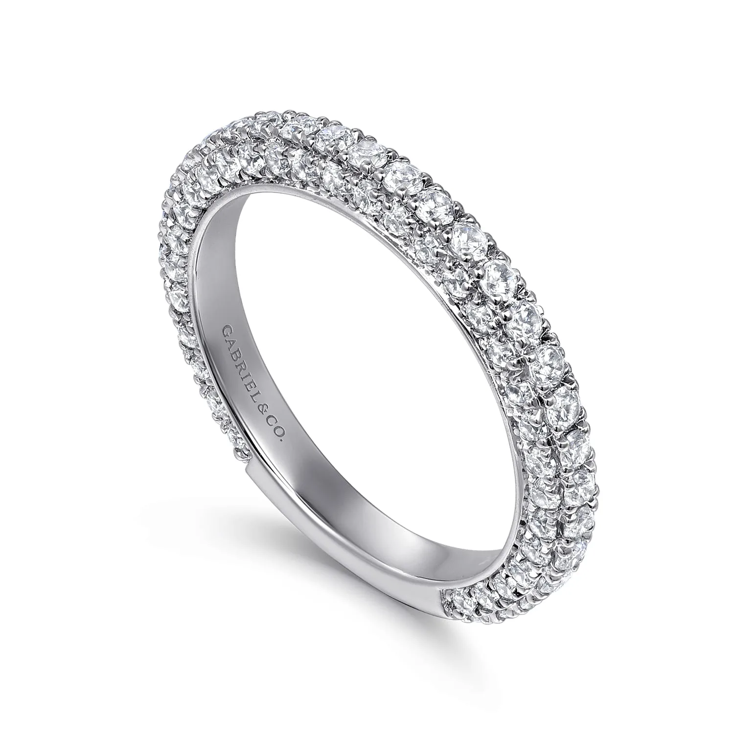 Diamond Matching Wedding Band in 14K White Gold, photograph 3