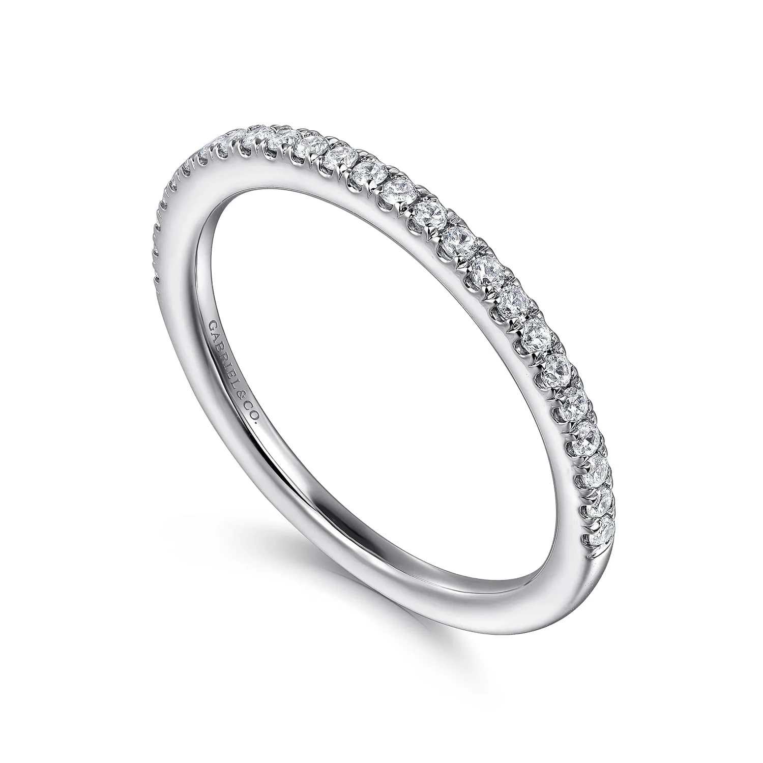 Diamond Matching Wedding Band in 14K White Gold, photograph 3
