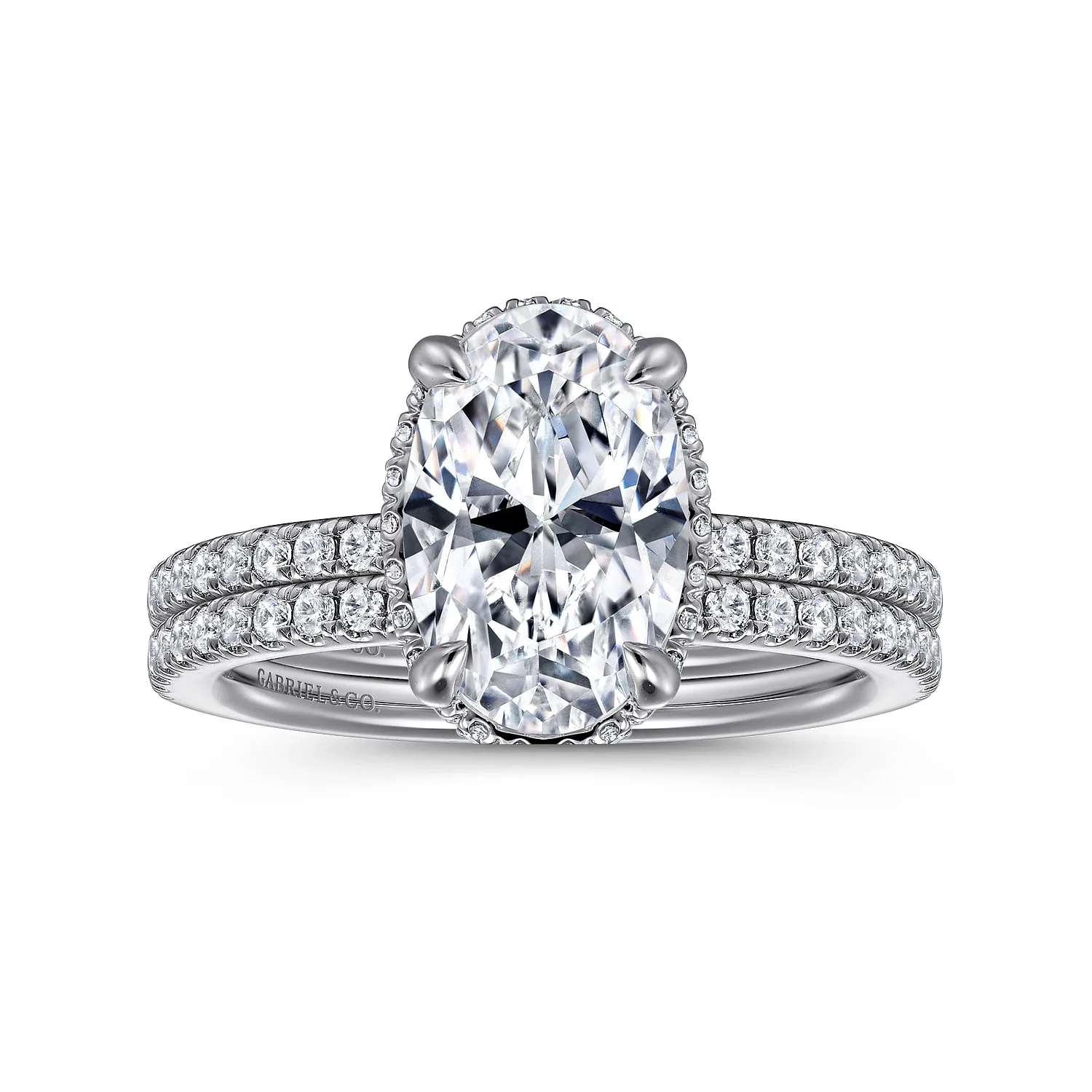 Diamond Matching Wedding Band in 14K White Gold, photograph 4