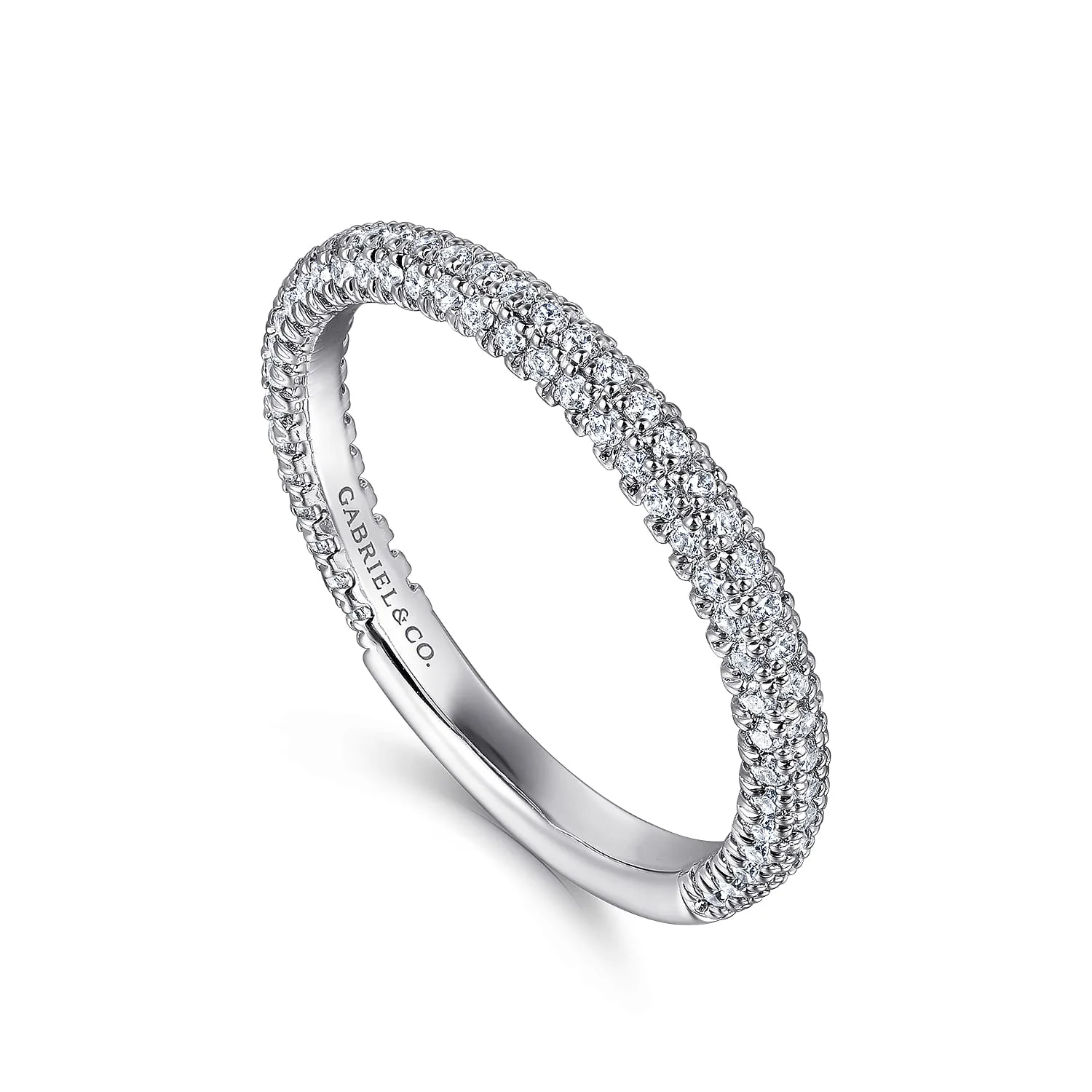 Diamond Matching Wedding Band in 14K White Gold, photograph 3