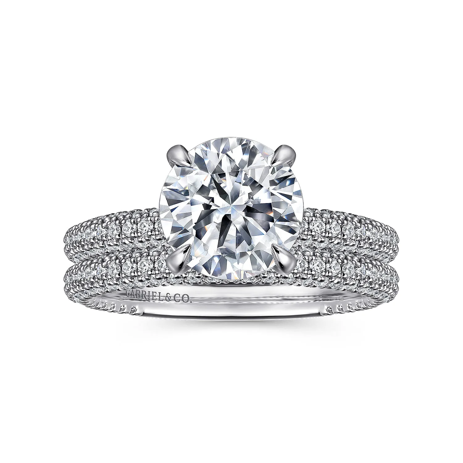 Diamond Matching Wedding Band in 14K White Gold, photograph 4