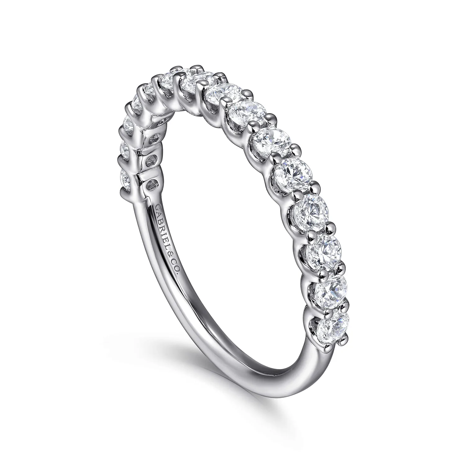 Diamond Matching Wedding Band in 14K White Gold, photograph 3