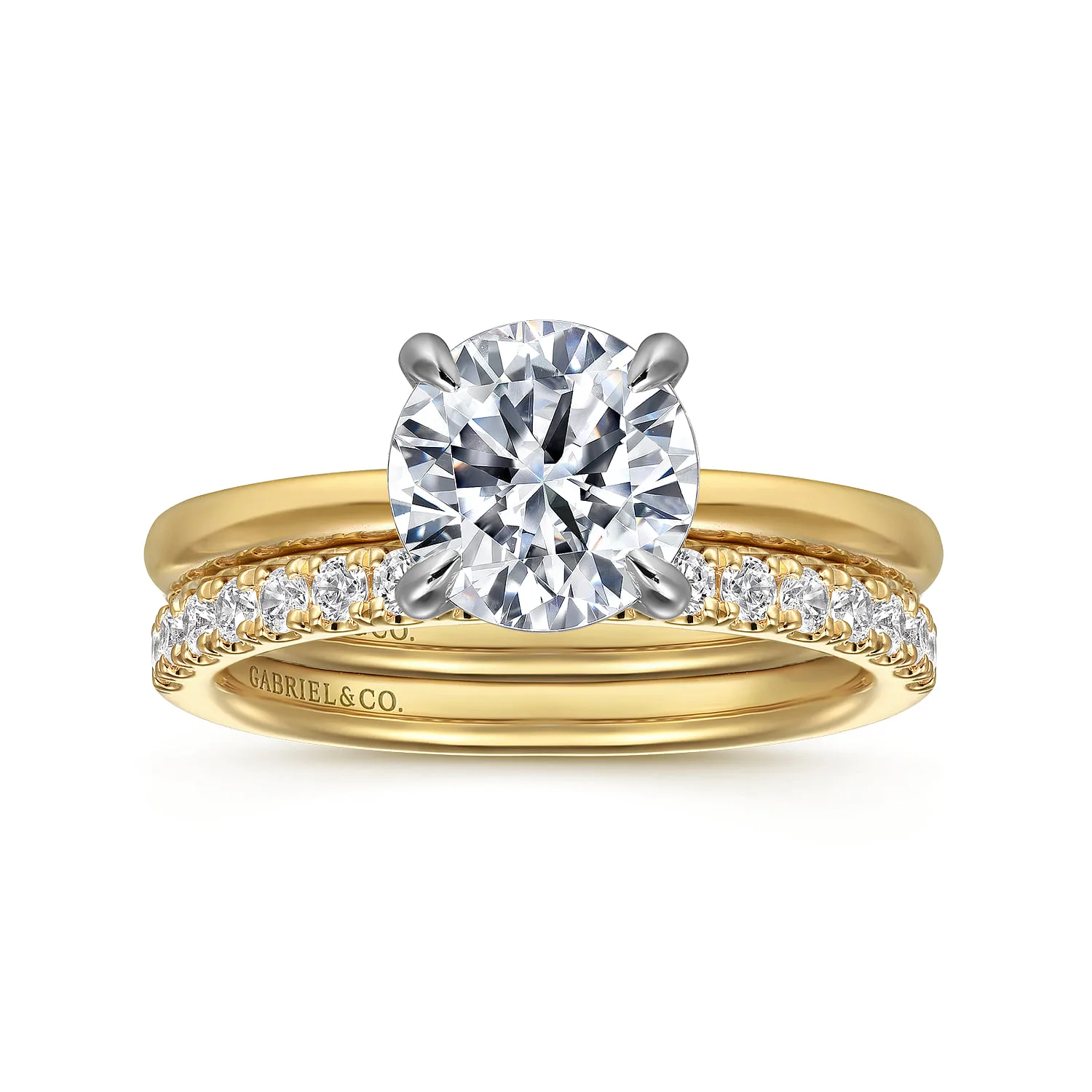 Diamond Matching Wedding Band in 14K Yellow Gold, photograph 4