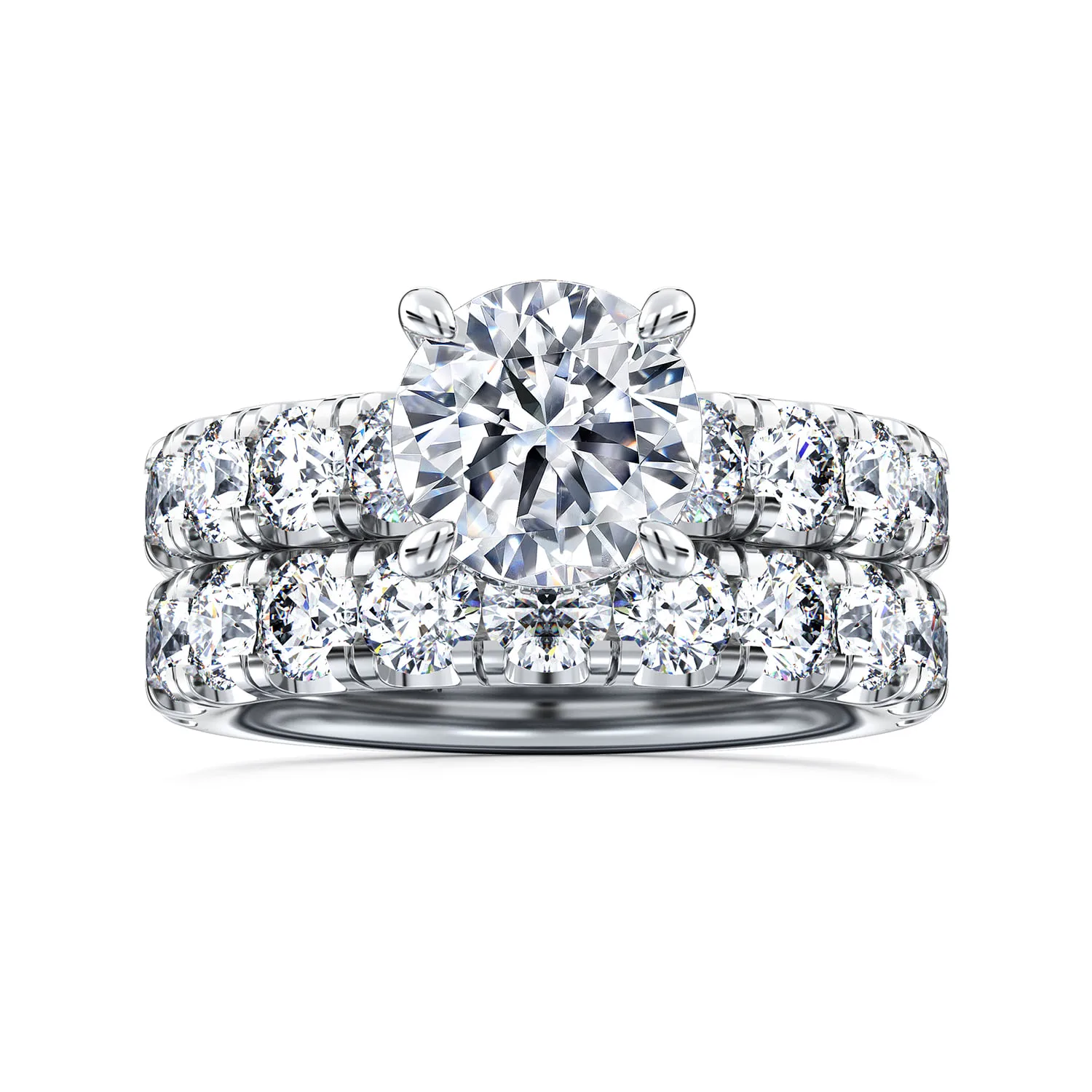 Diamond Matching Wedding Band in 14K White Gold, photograph 4