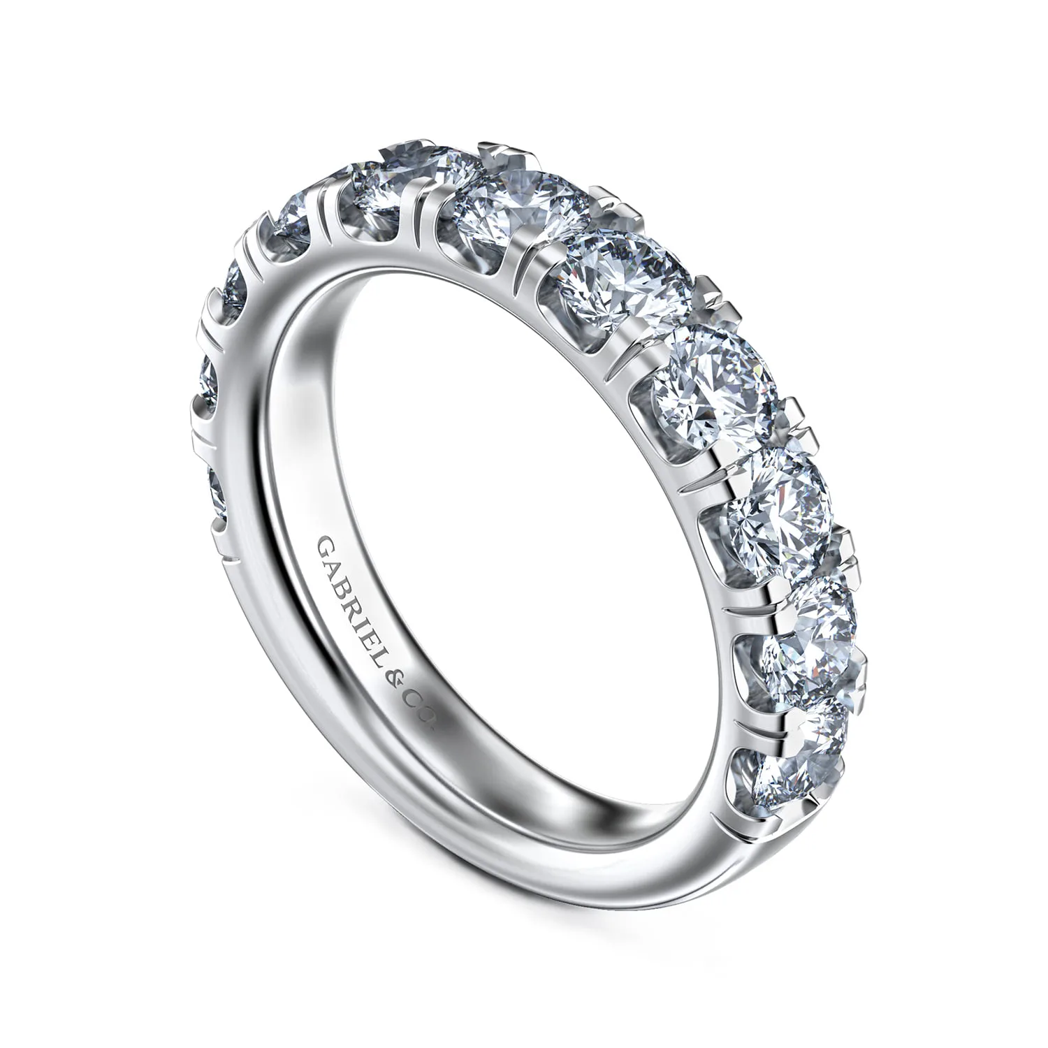 Diamond Matching Wedding Band in 14K White Gold, photograph 3