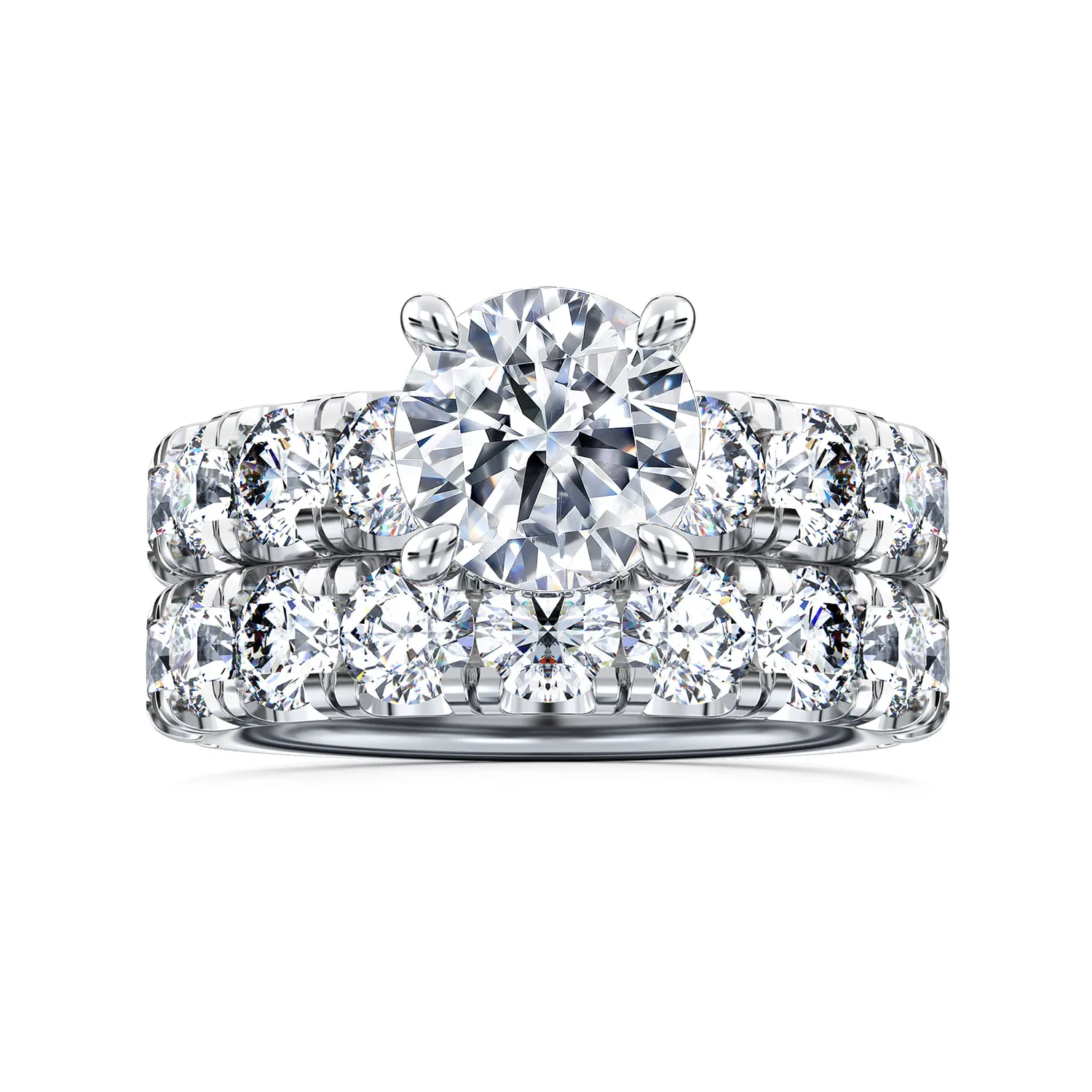 Diamond Matching Wedding Band in 14K White Gold, photograph 4