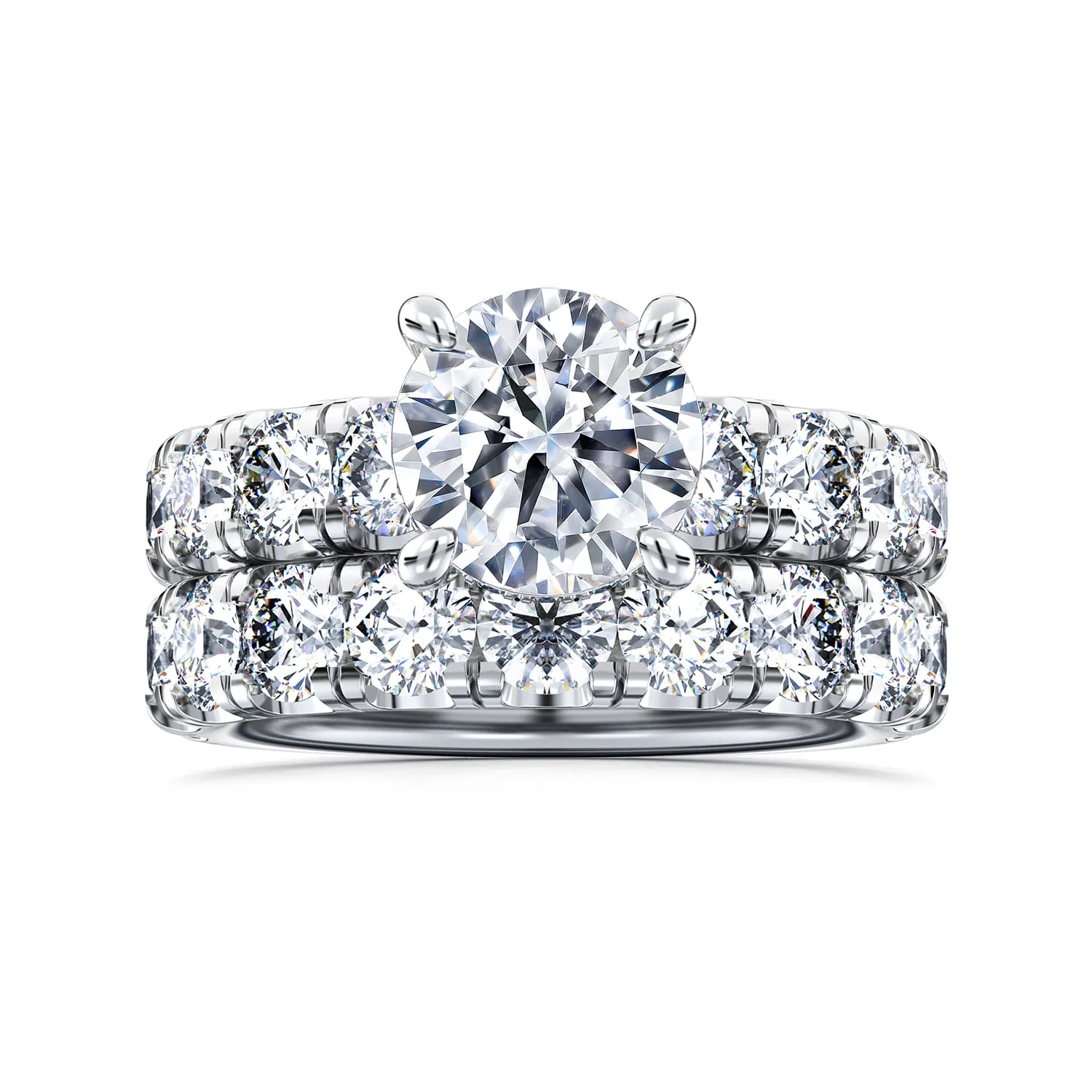 Diamond Matching Wedding Band in 14K White Gold, photograph 4