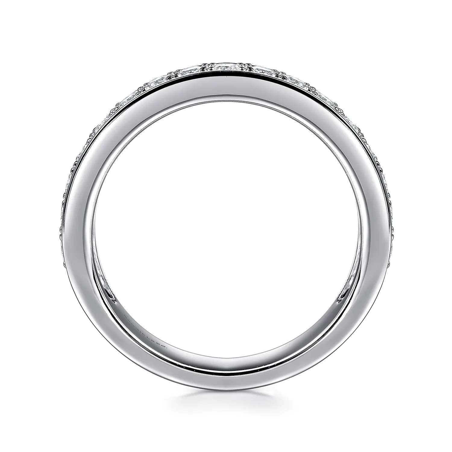 Diamond Wedding Band in 14K White Gold, photograph 2
