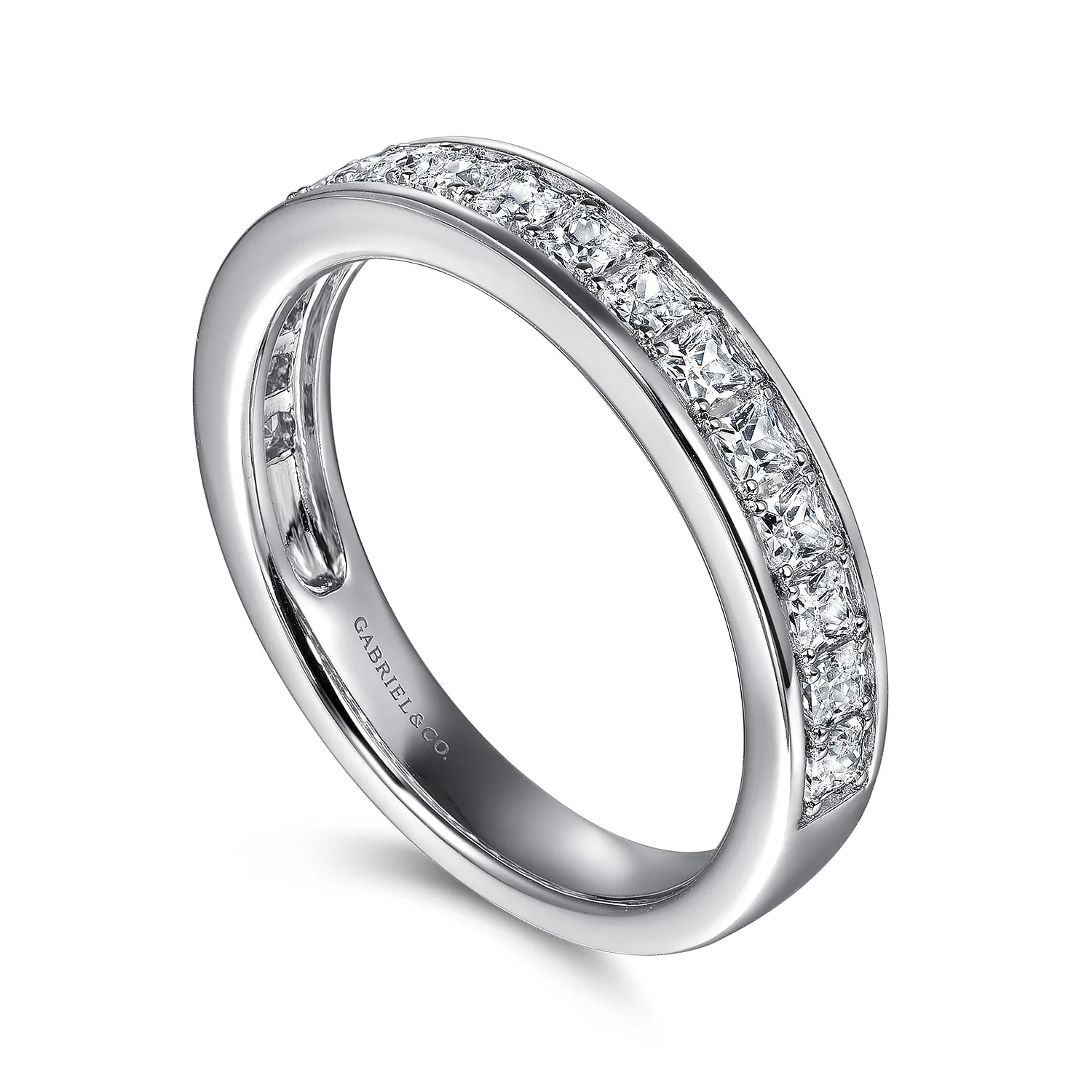 Diamond Wedding Band in 14K White Gold, photograph 3