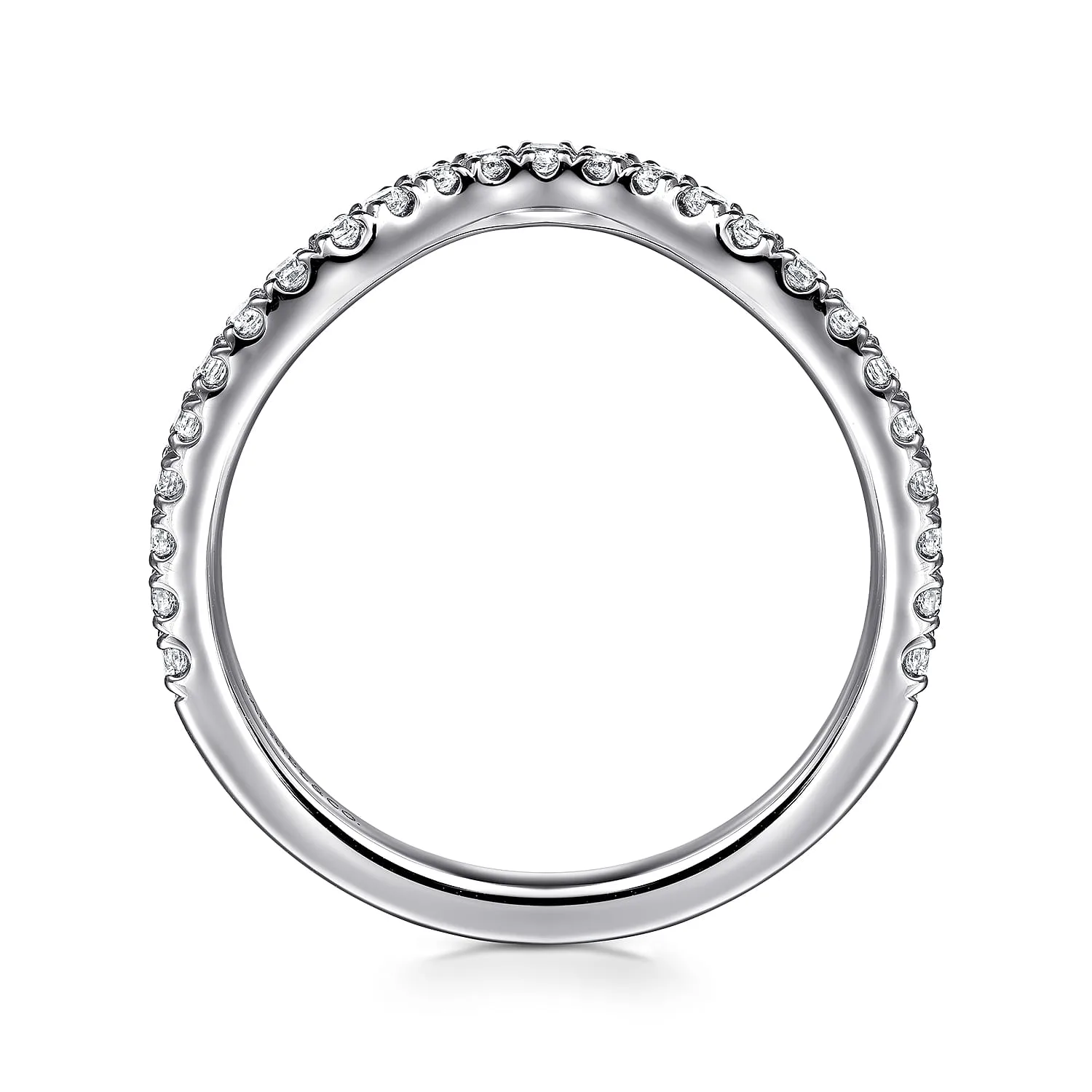 Diamond Wedding Band in 14K White Gold, photograph 2