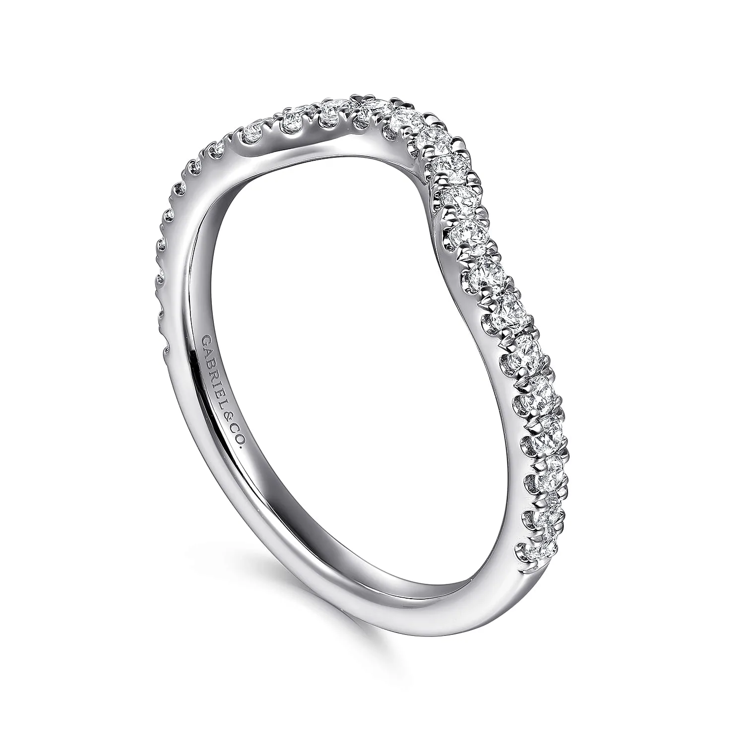 Diamond Wedding Band in 14K White Gold, photograph 3
