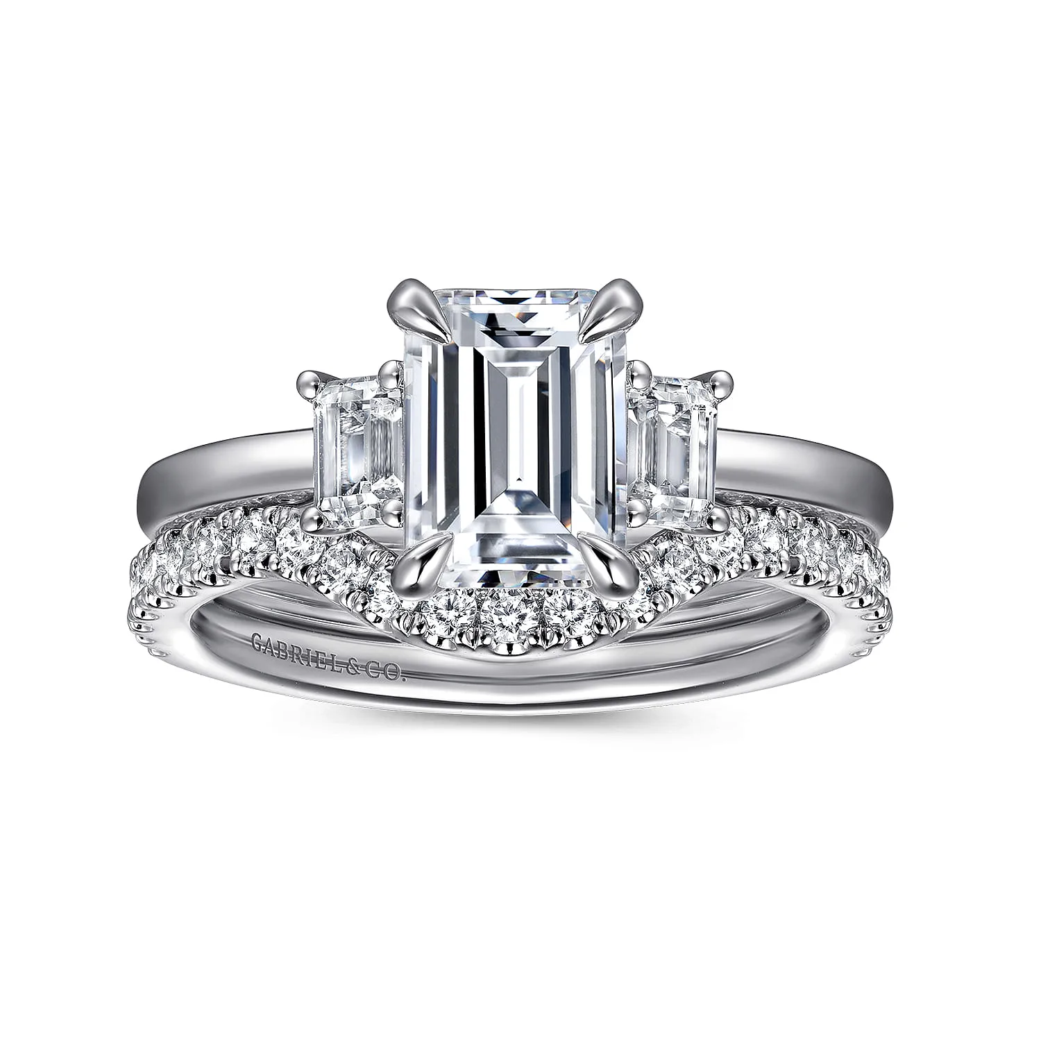 Diamond Wedding Band in 14K White Gold, photograph 4