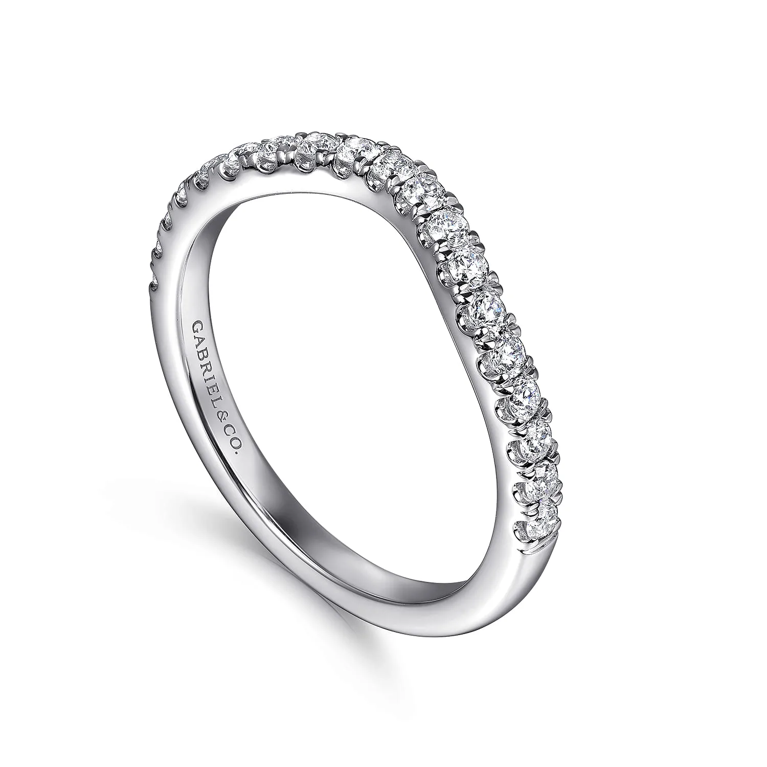 Diamond Wedding Band in 14K White Gold, photograph 3