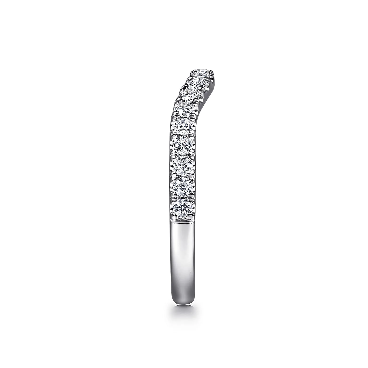 Diamond Wedding Band in 14K White Gold, photograph 5