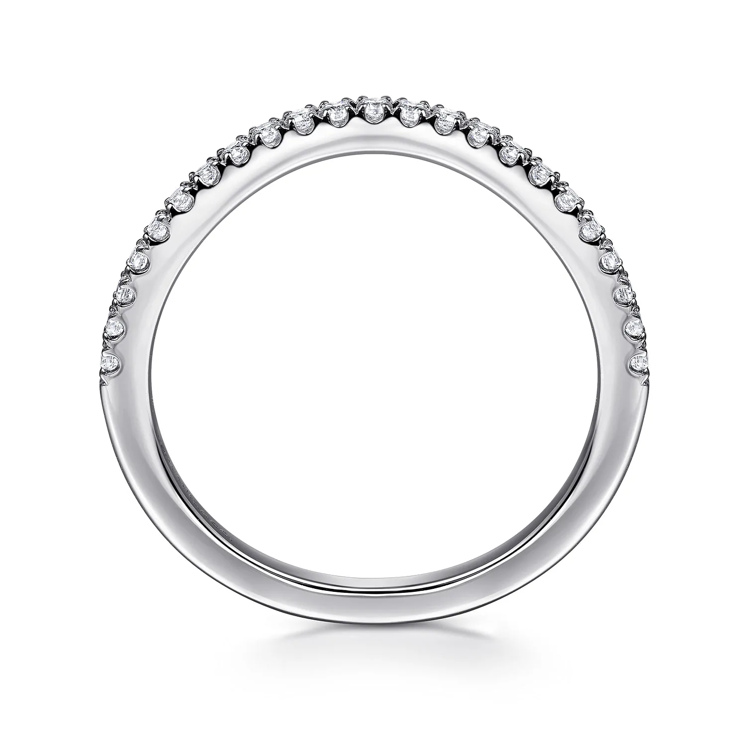 Diamond Wedding Band in 14K White Gold, photograph 2