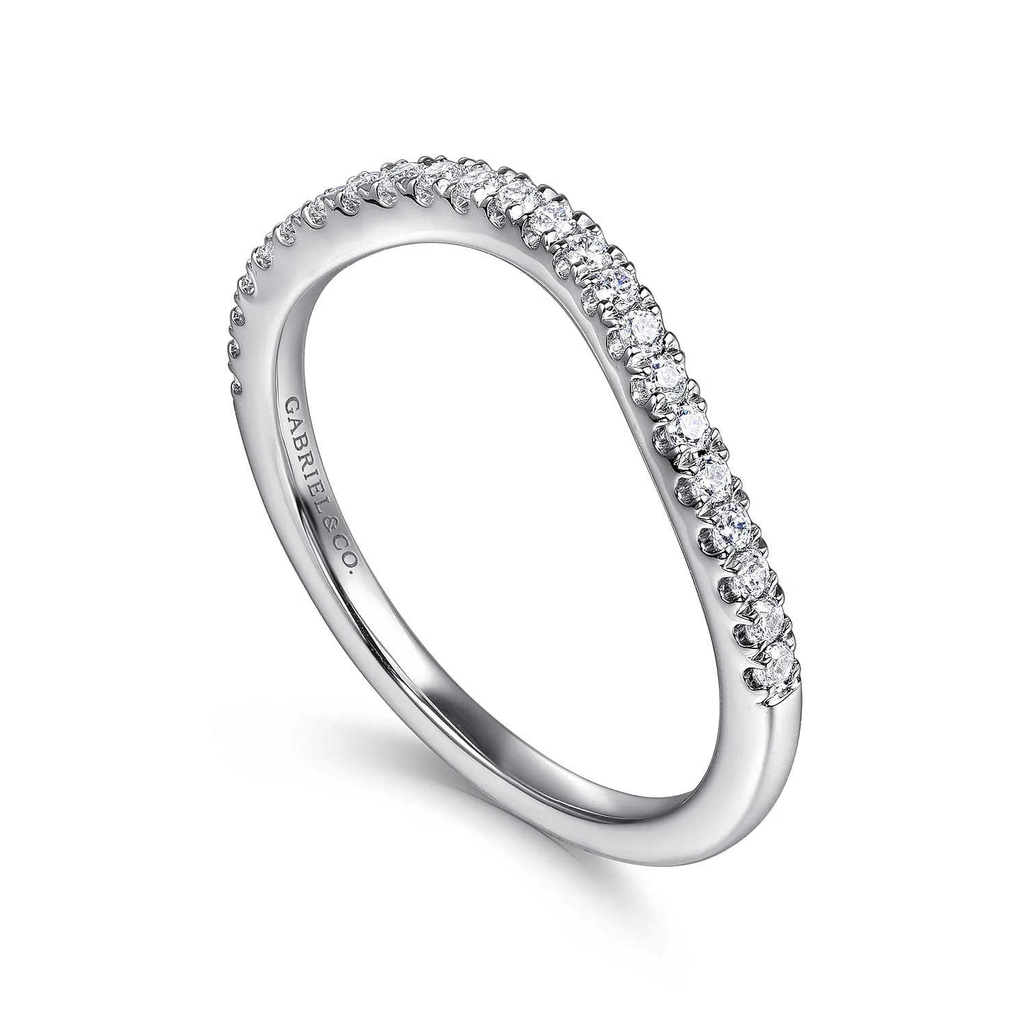 Diamond Wedding Band in 14K White Gold, photograph 3