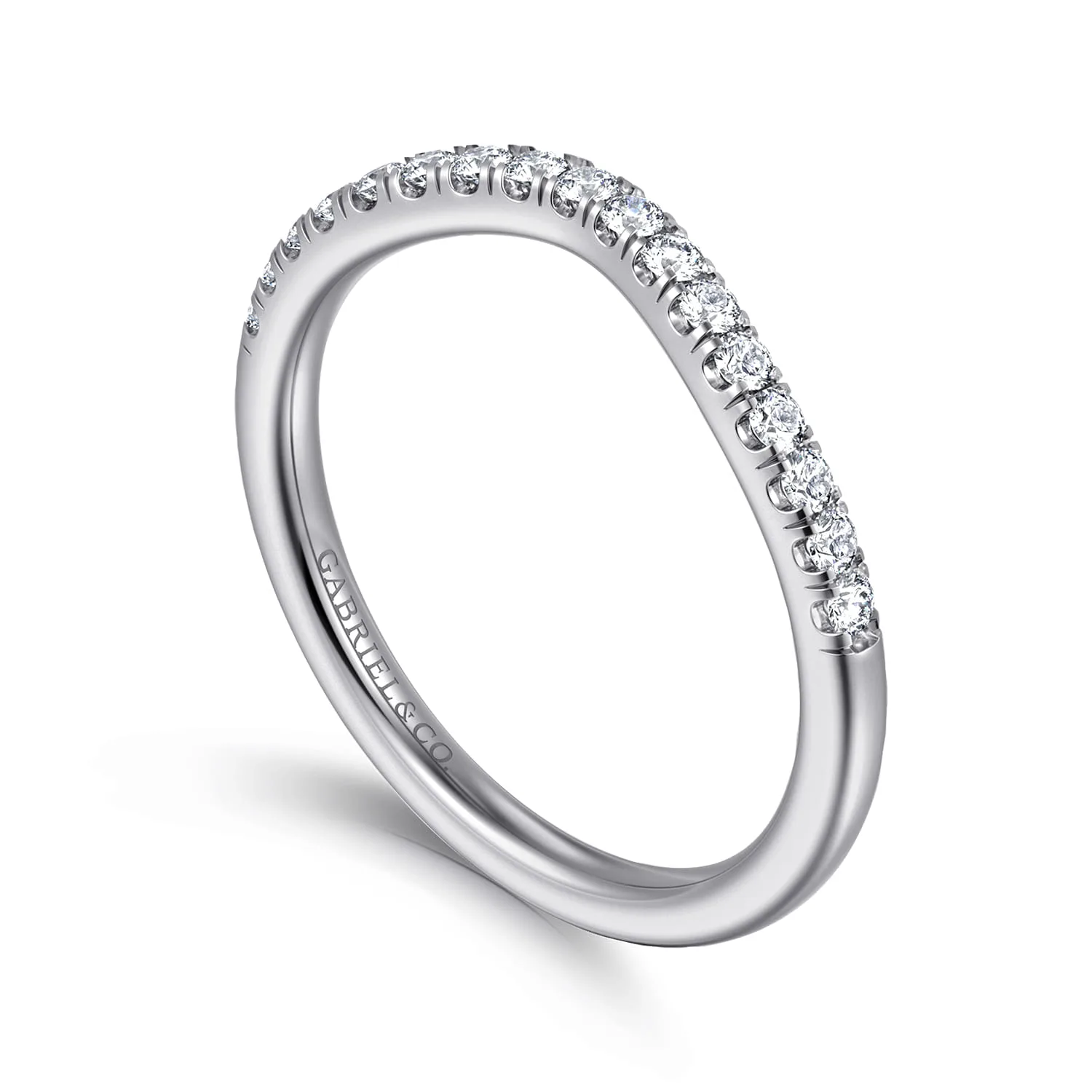 Diamond Matching Wedding Band in 14K White Gold, photograph 3