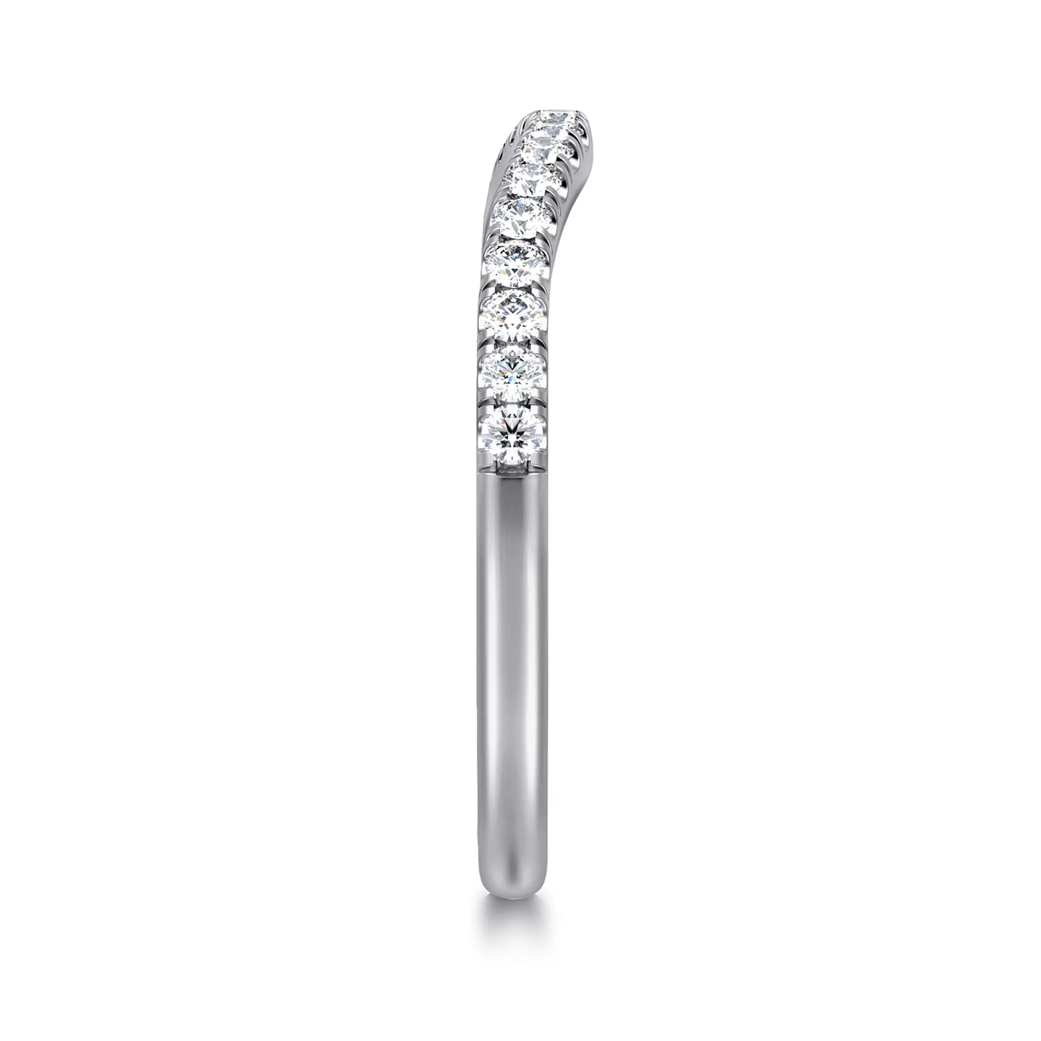 Diamond Matching Wedding Band in 14K White Gold, photograph 4