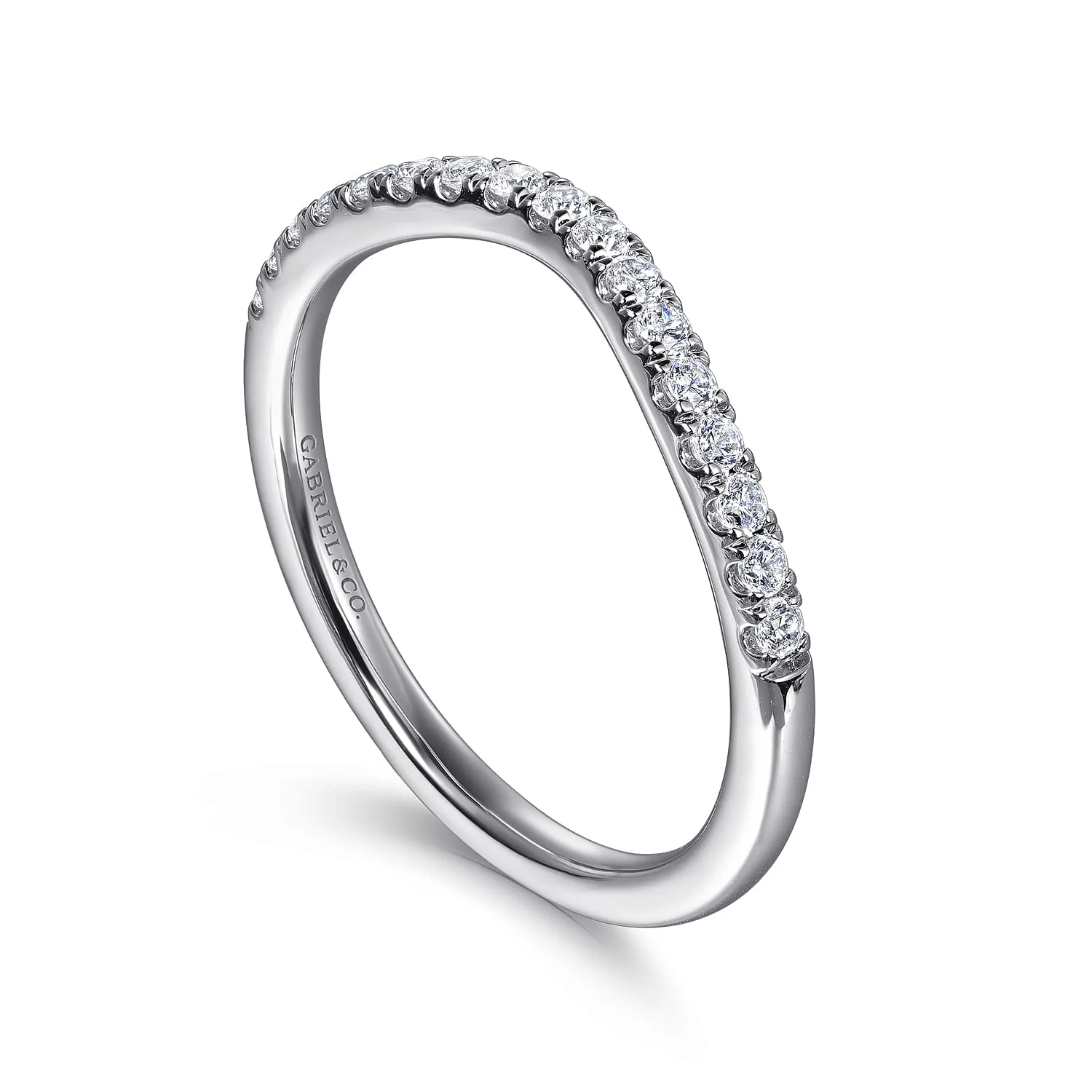Diamond Wedding Band in 14K White Gold, photograph 3
