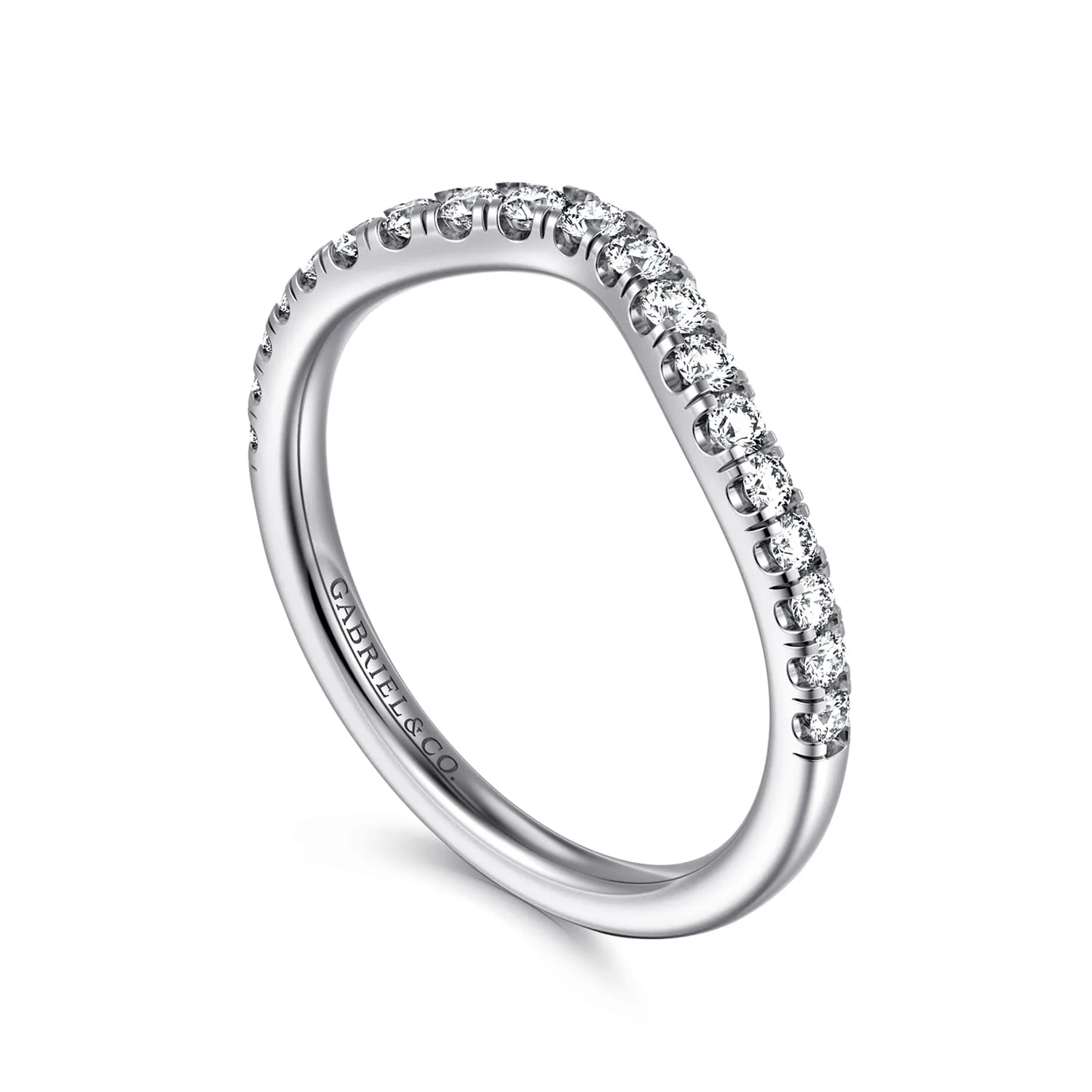 Diamond Matching Wedding Band in 14K White Gold, photograph 3