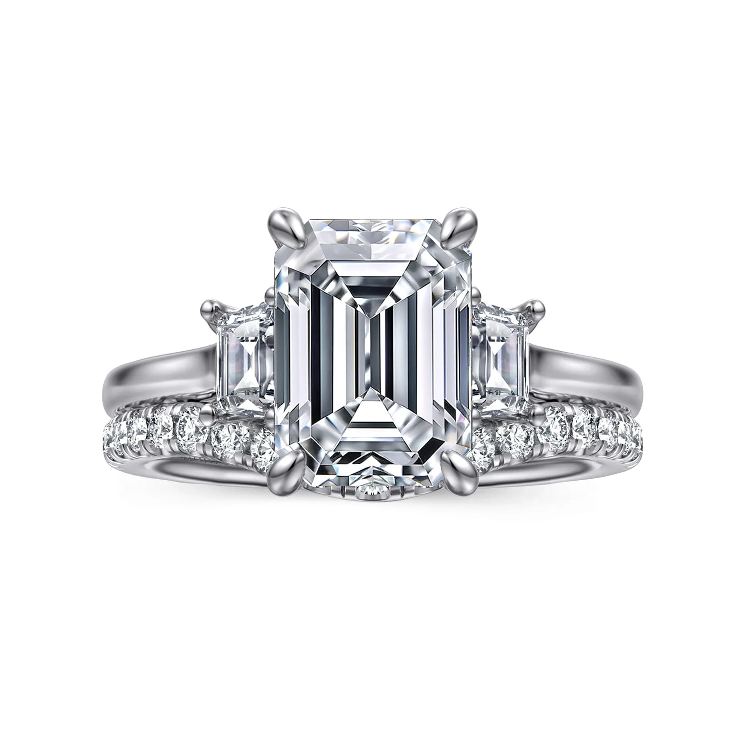 Diamond Matching Wedding Band in 14K White Gold, photograph 4
