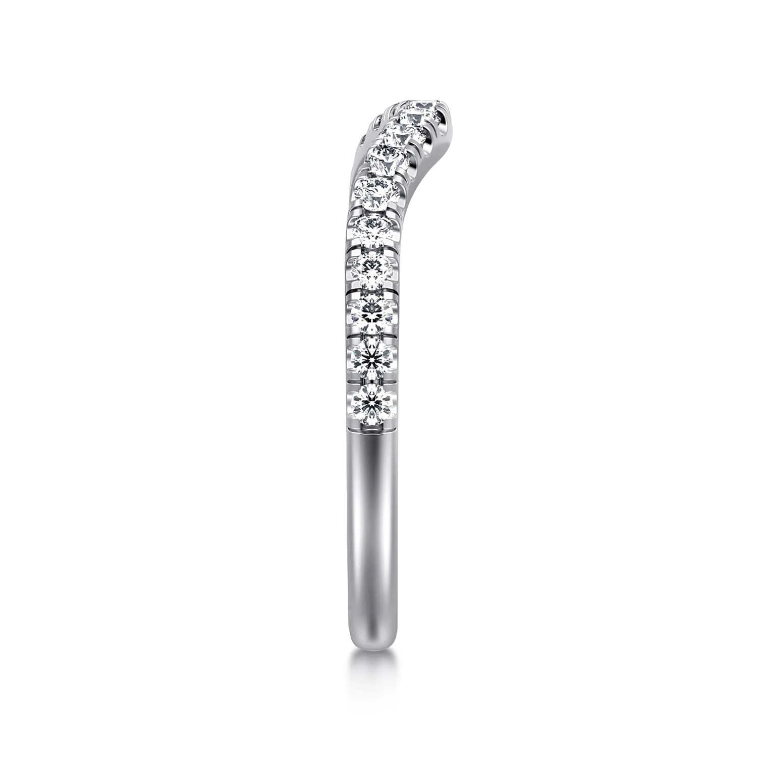 Diamond Matching Wedding Band in 14K White Gold, photograph 5