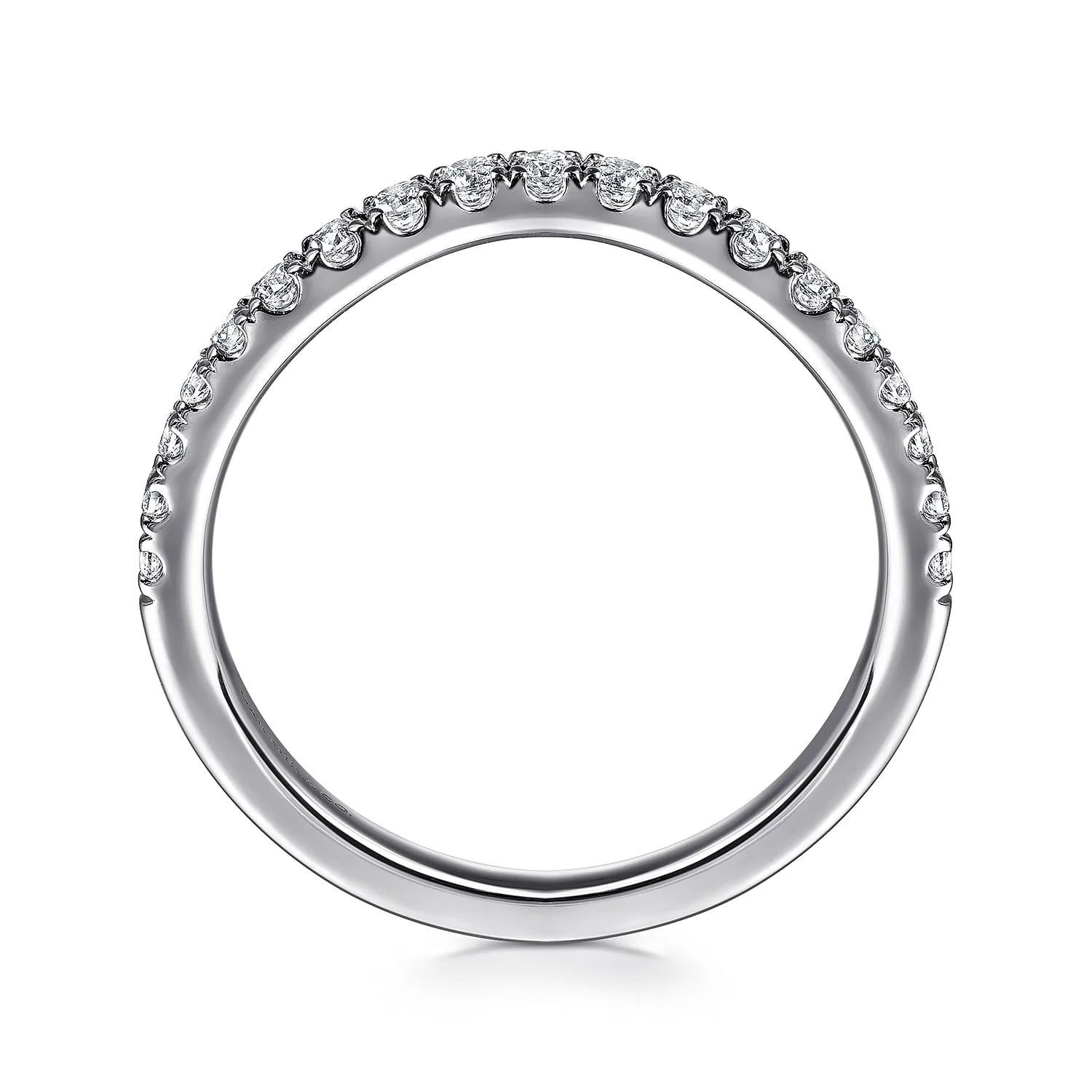 Diamond Wedding Band in 14K White Gold, photograph 2