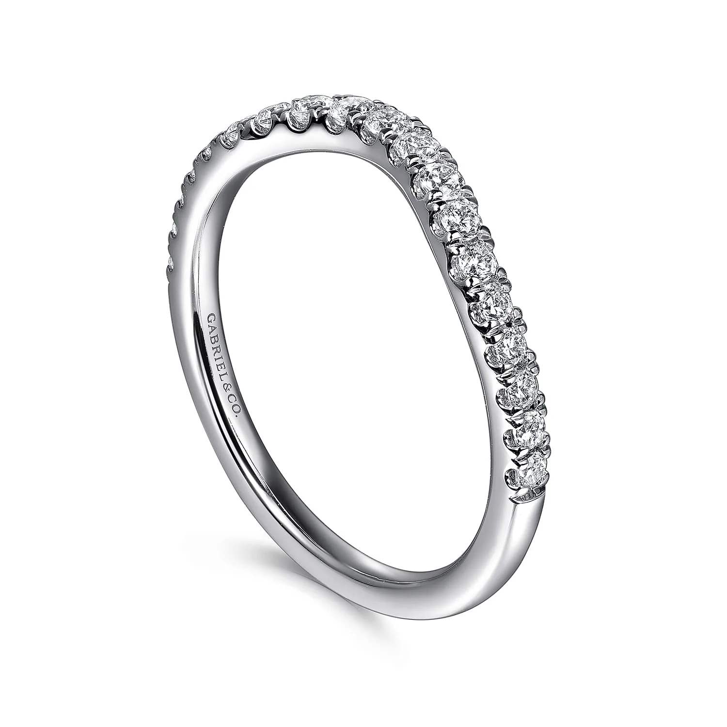 Diamond Wedding Band in 14K White Gold, photograph 3