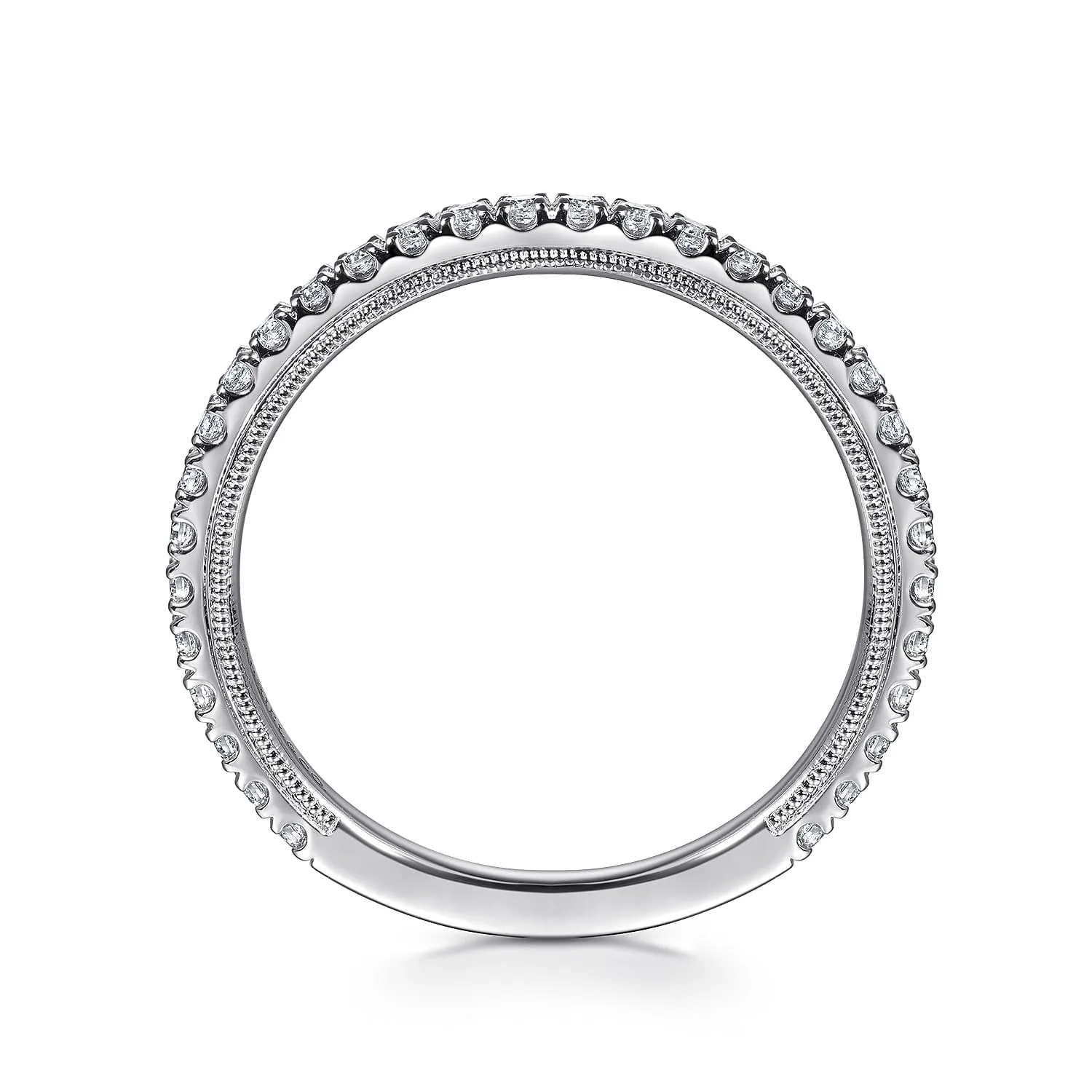 Diamond Wedding Band in 14K White Gold, photograph 2