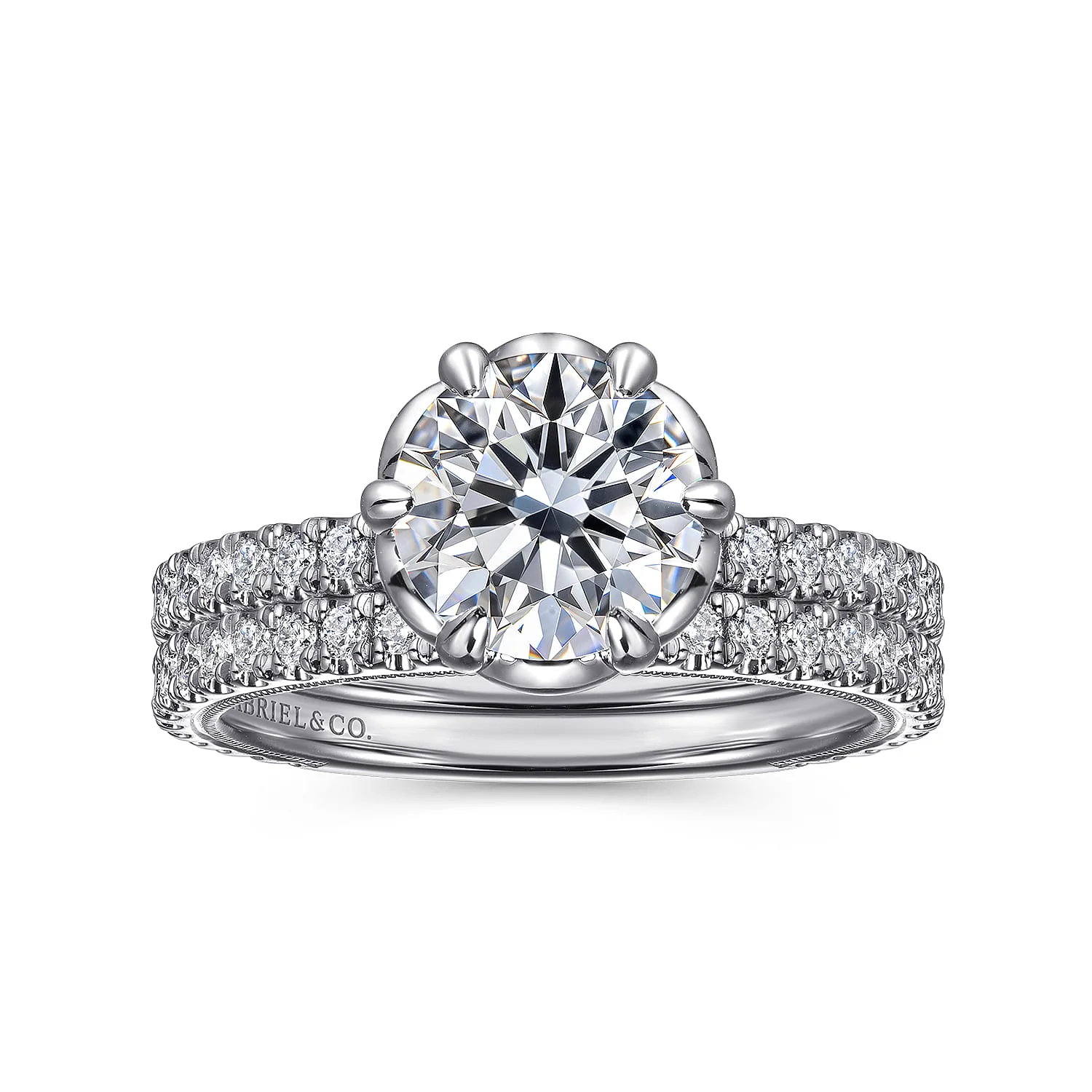 Diamond Wedding Band in 14K White Gold, photograph 4