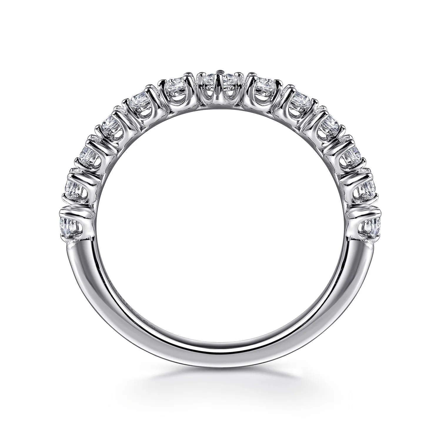 Diamond Wedding Band in 14K White Gold, photograph 2