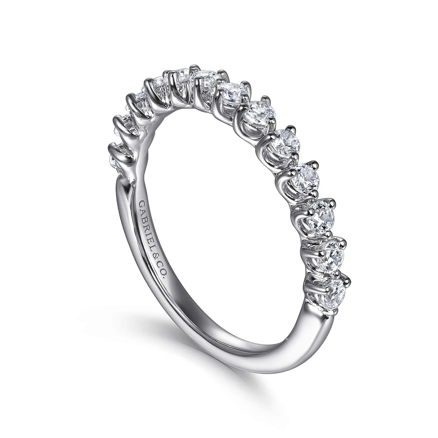 Diamond Wedding Band in 14K White Gold, photograph 3