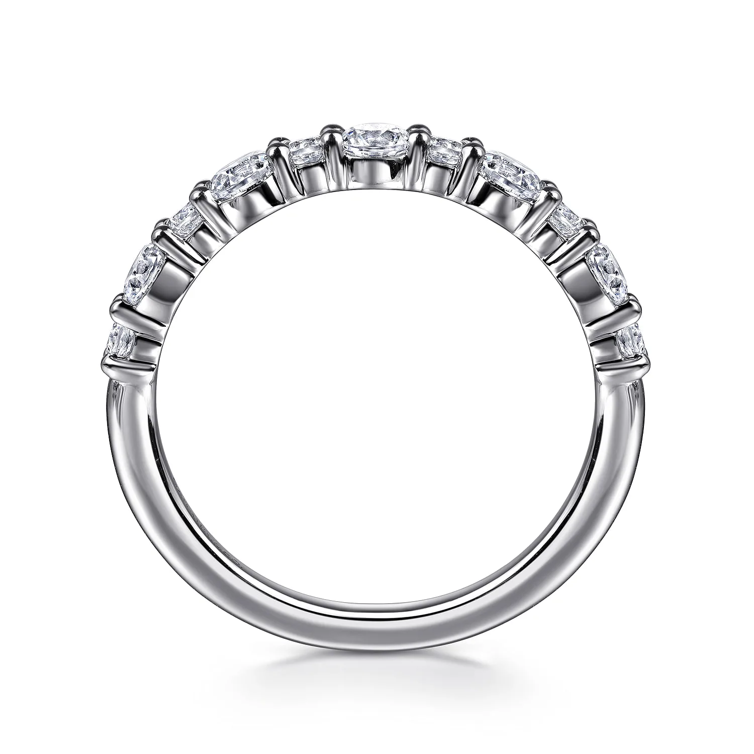 Diamond Wedding Band in 14K White Gold, photograph 2