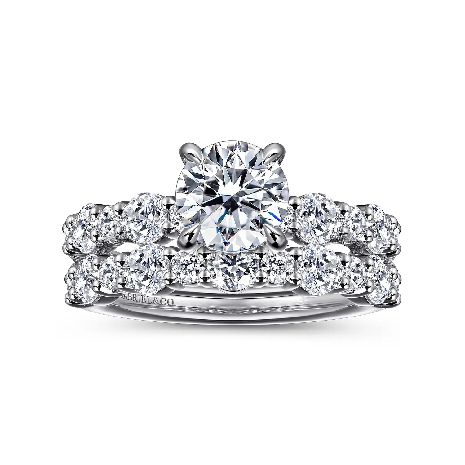 Diamond Wedding Band in 14K White Gold, photograph 4